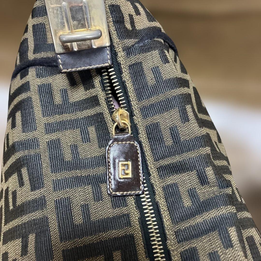 FENDI Handbag Canvas Brown black Authentic From Japan