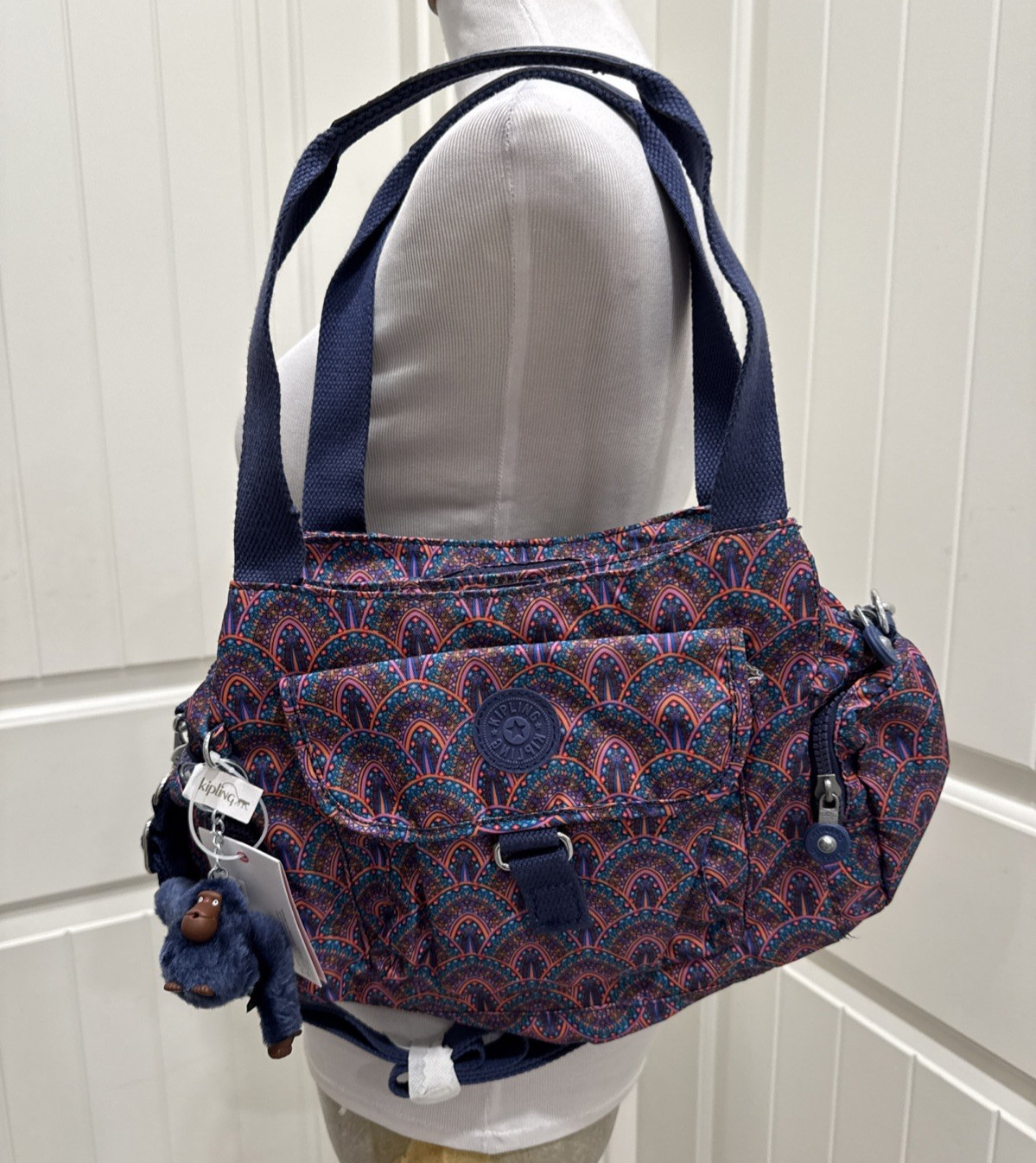 NWT Kipling Felix L Large Handbag Crossbody HB3583 Jodie De Vivre Purple Monkey