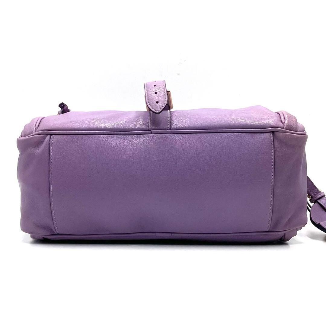 MULBERRY Handbag Mini Boston Bag Leather Purple Vintage From Japan