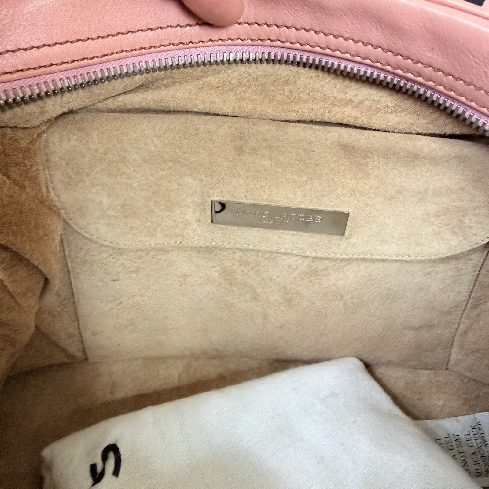Marc Jacobs Venetia Satchel Bag Calf Leather Petunia Quartz Rose Pink Italy Made