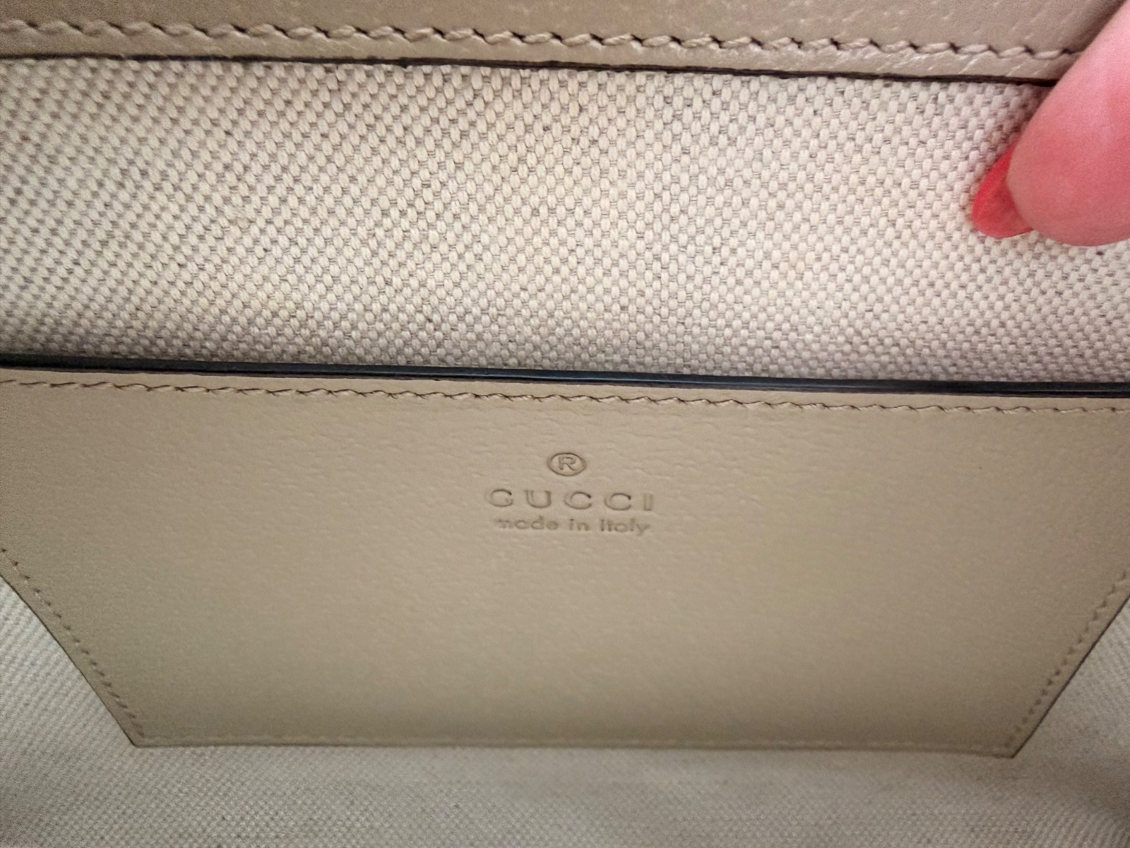 Gucci Ophidia GG Supreme Web Small Chain Shoulder Bag Beige White