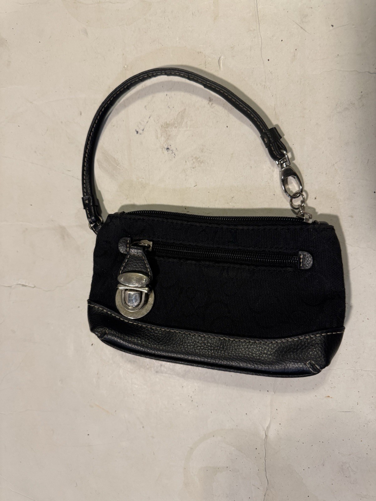 NY & C Top Handle Mini Bag/ Clutch 7.5 X 4.5 In. Black