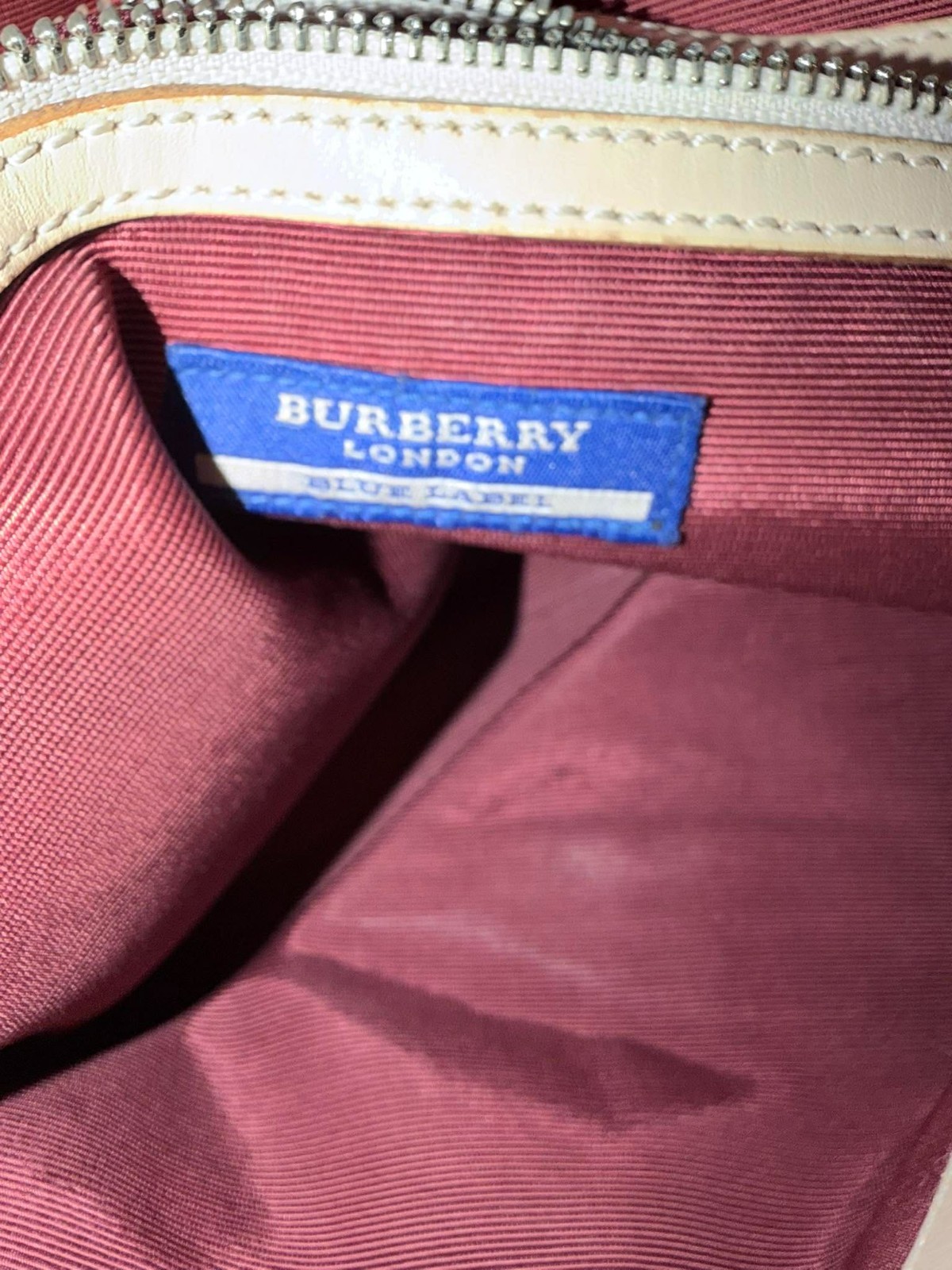 Burberry Blue Label Nova Check Canvas Tote Bag Black Grey Silver HW