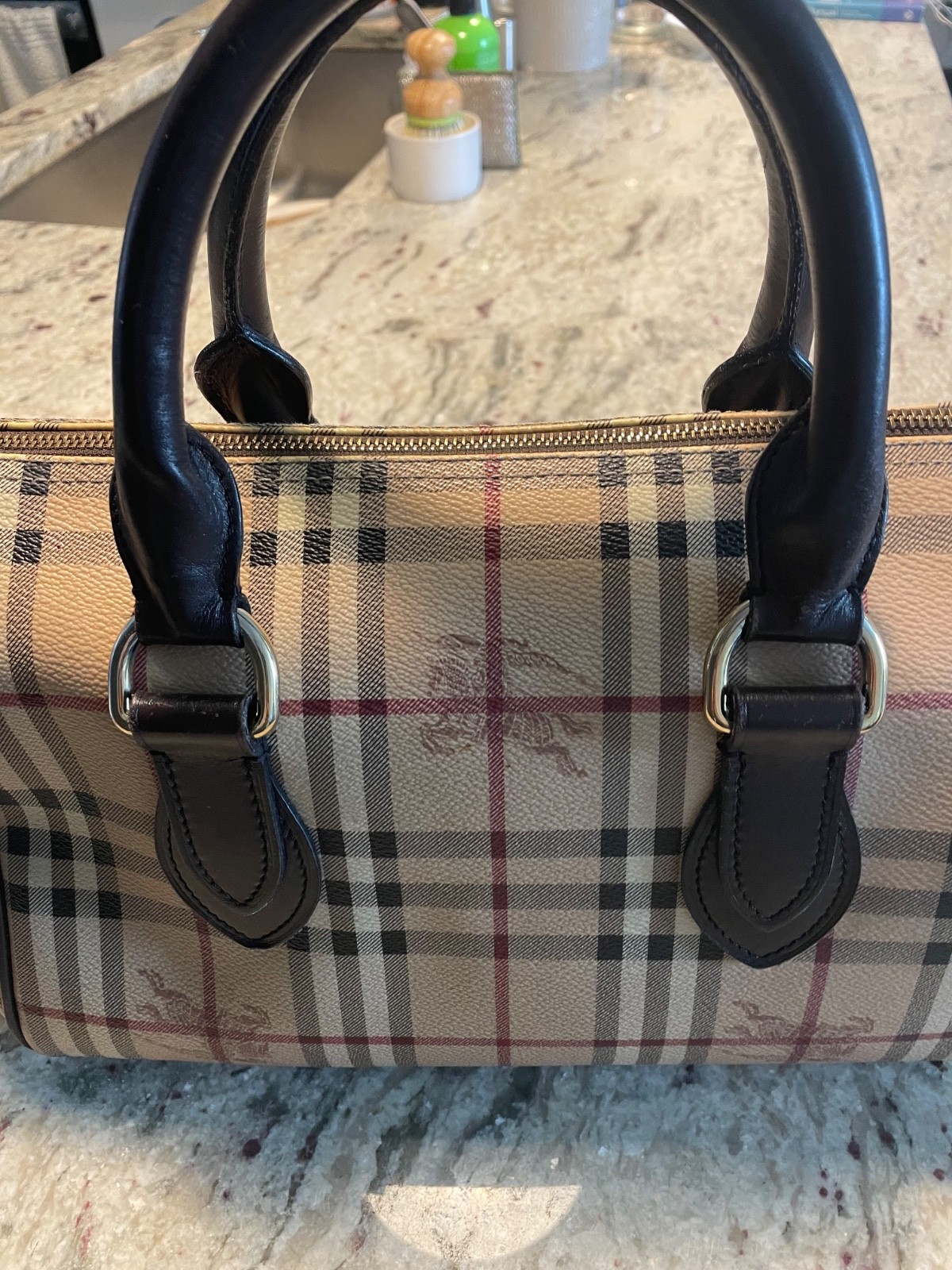 Burberry Nova Check Satchel Handbag Brown /Burberry Nova Check Satchel Handbag