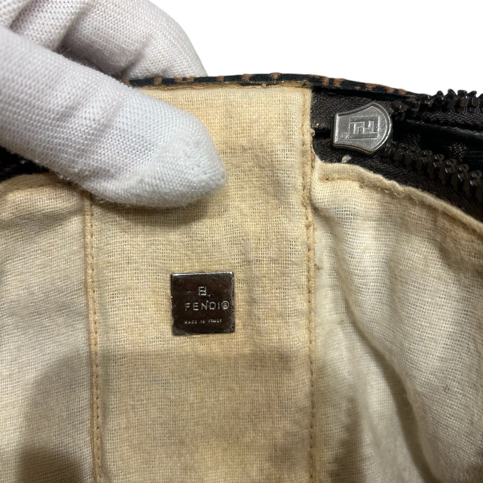 FENDI Zucca Vanity bag Pouch Canvas Auth