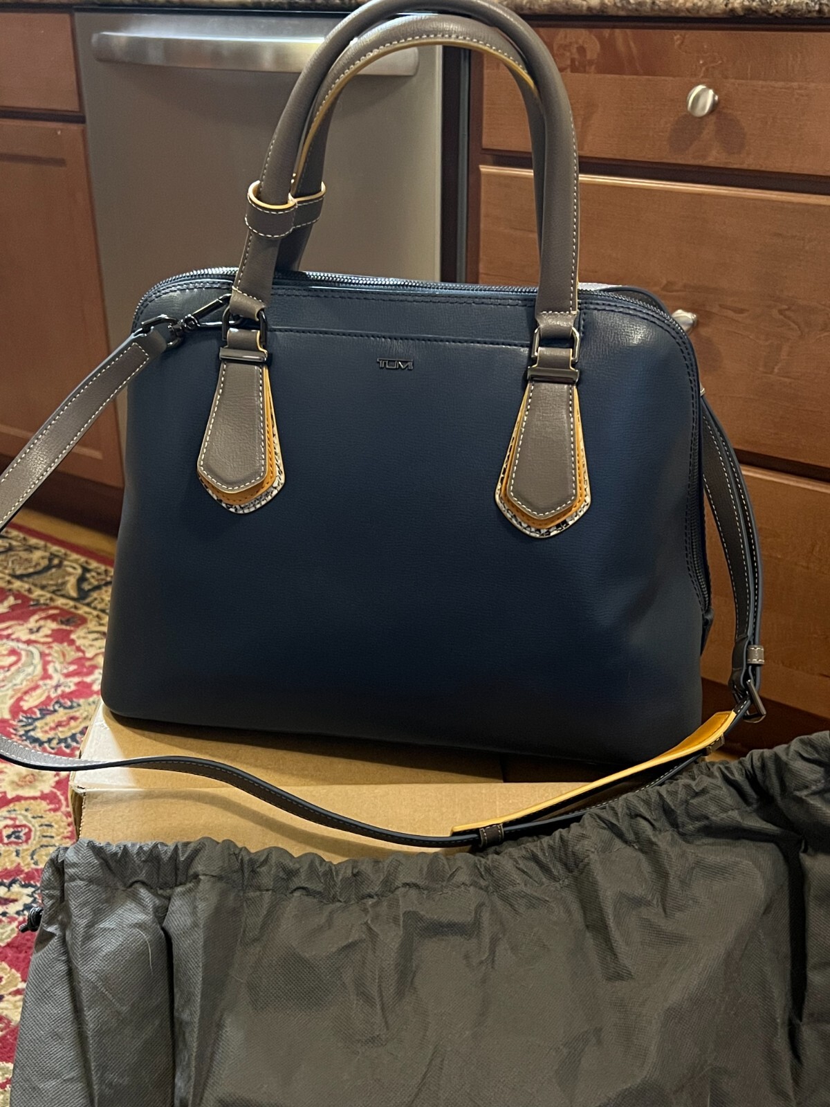 Tumi Stanton Janet Domed Satchel – Blue Leather