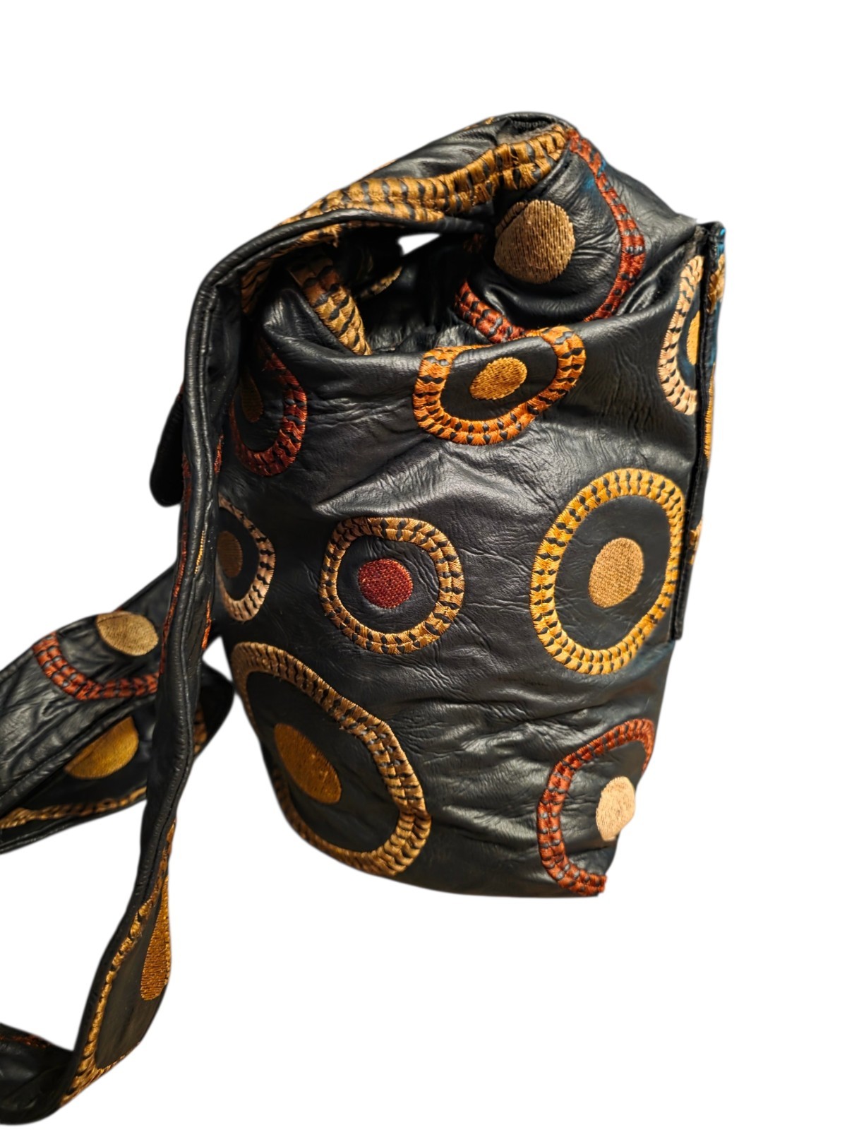 VTG 90s Margaret Baldwin Specialty Creations Leather Hobo Crossbody Bag Boho