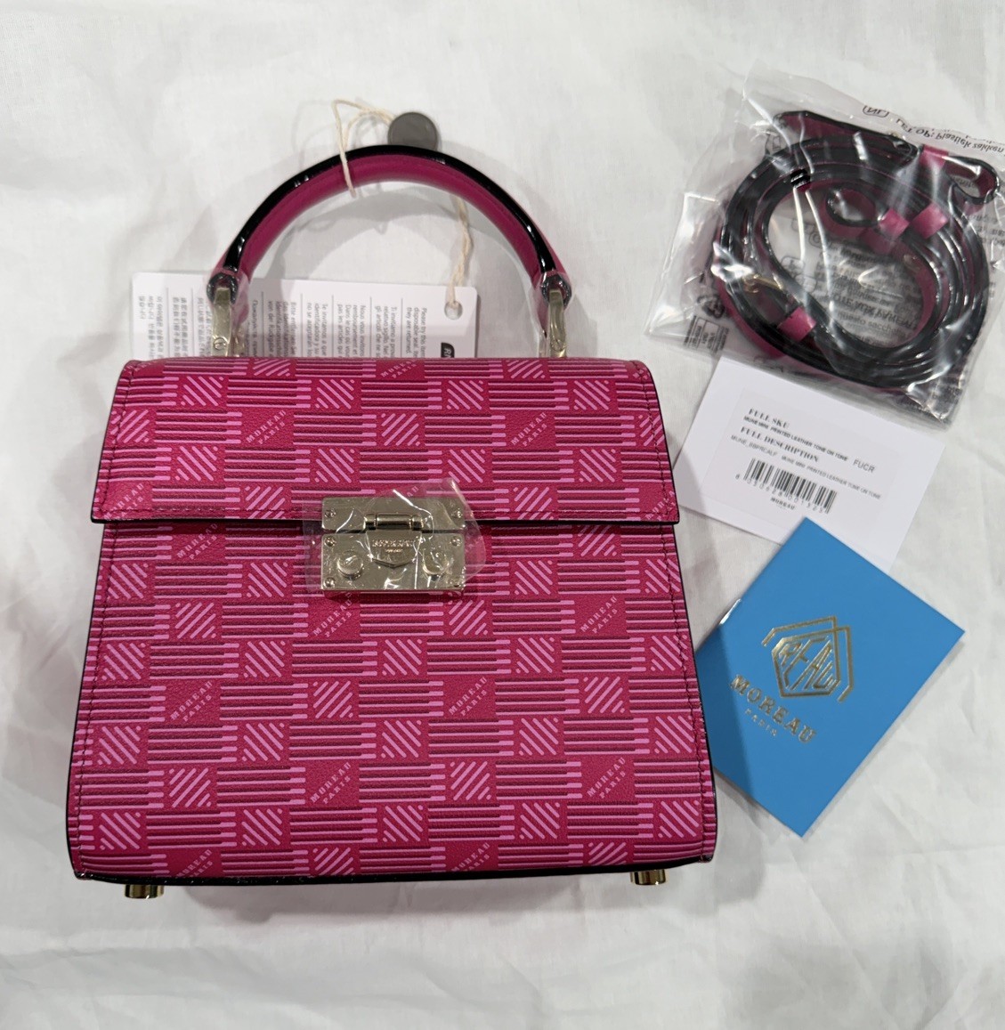 Moreau Paris Mune Mini Printed Leather Bag NWT Authentic $2134