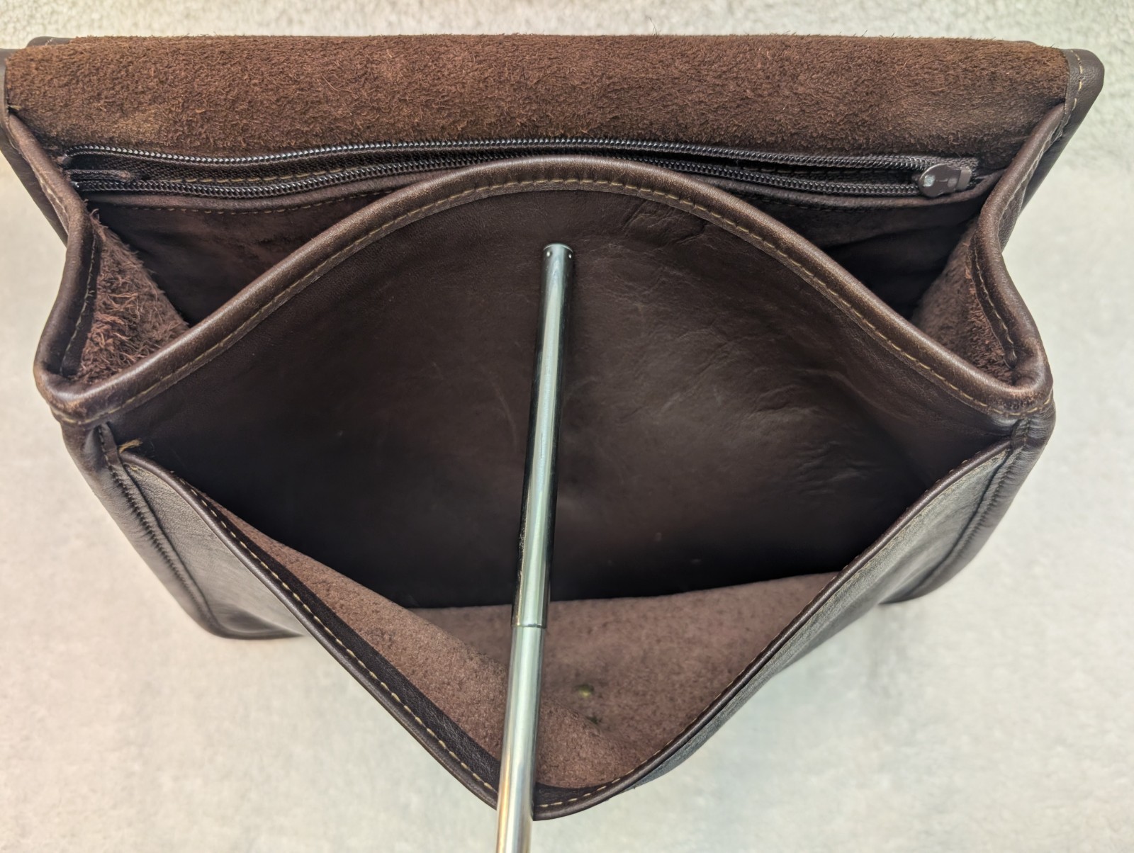 Jack Georges Leather Messenger Bag VTG Shoulder Briefcase Brown Travel Casual