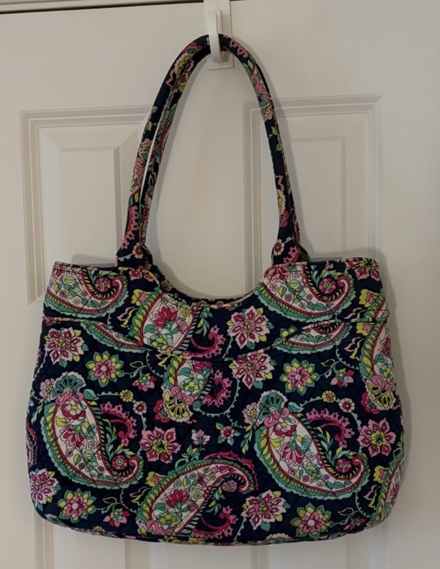Vera Bradley Tote Bag Petal Paisley Cardboard Bottom EC