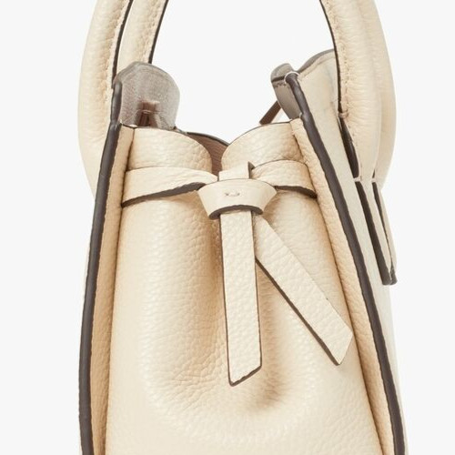 NWB Kate Spade Knott Mini Satchel Ivory White Leather Cream PXR00438 Gift Bag FS