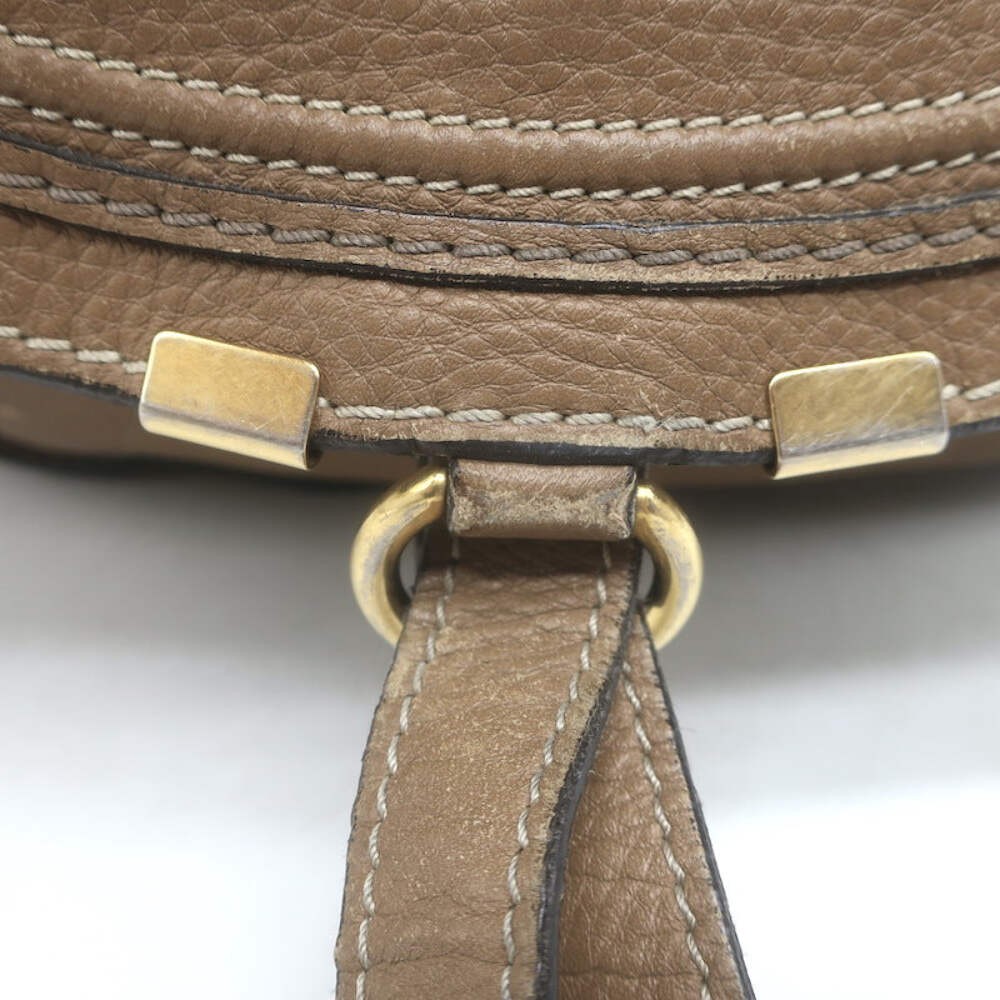 Chloe Medium Marcie Hobo Nut Pebbled Leather Shoulder Bag
