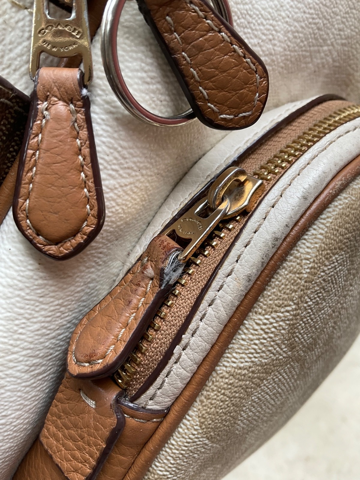 Coach Court Backpack In Signature Canvas White Khaki Multi Bag