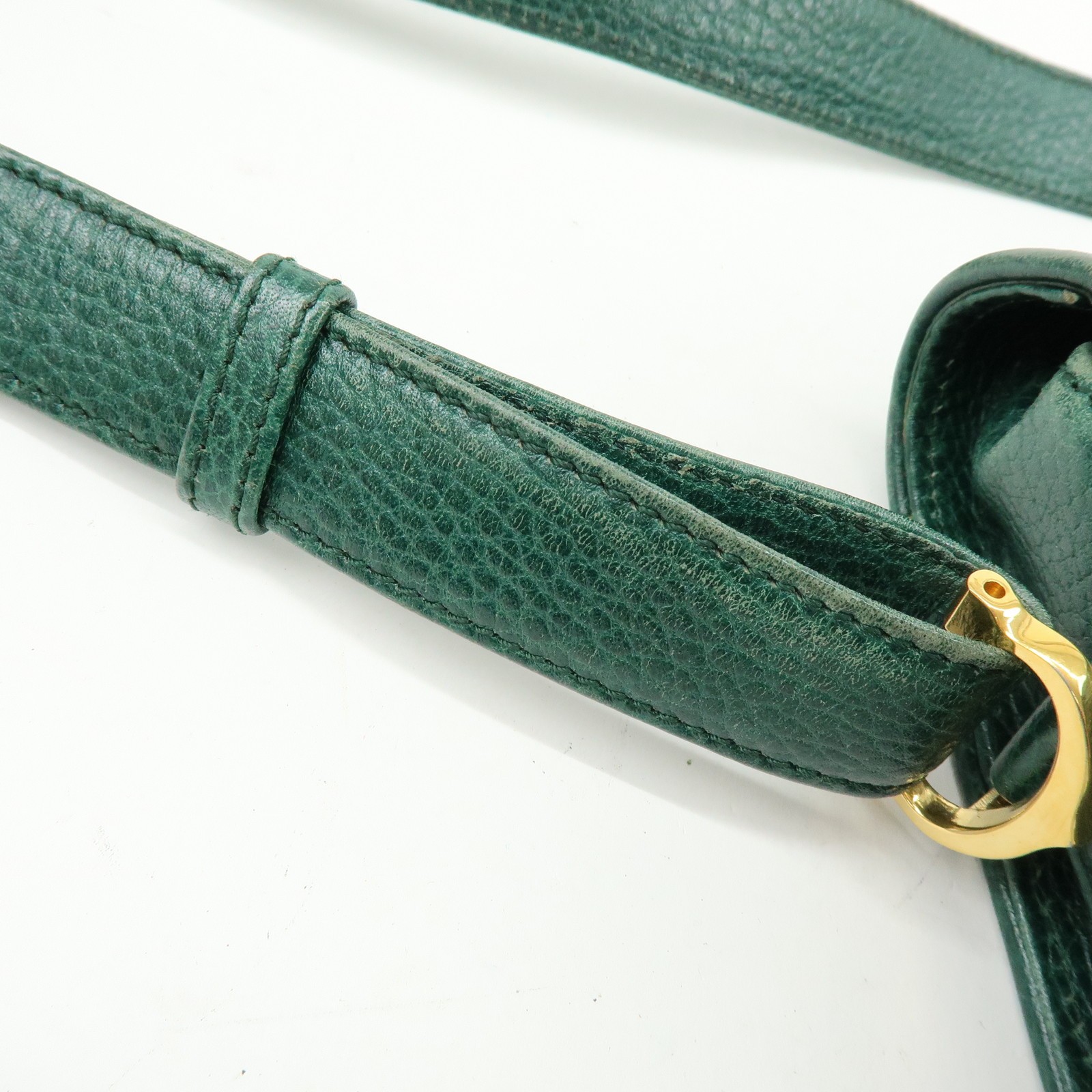 Cartier Must de Cartier Leather Flap Shoulder Bag Green Authentic Used F/S
