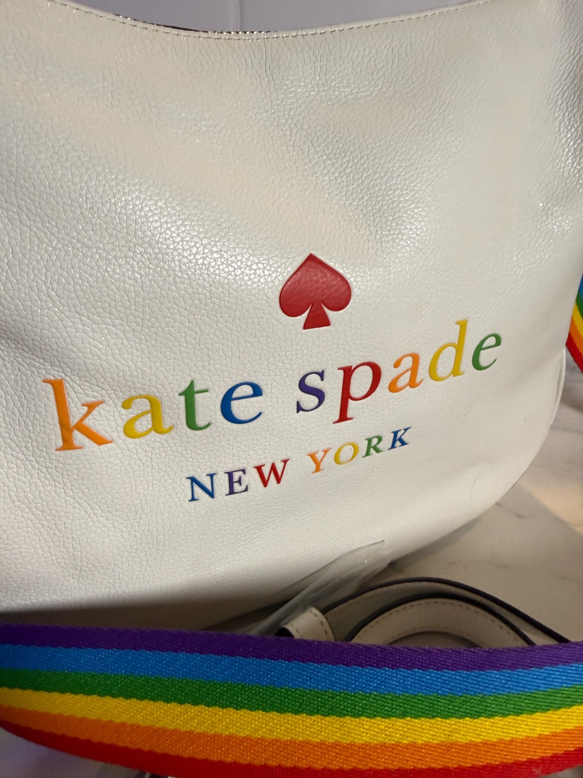 Kate Spade Rosie Rainbow Crossbody White Dove Leather WKR00514 Limited Edition