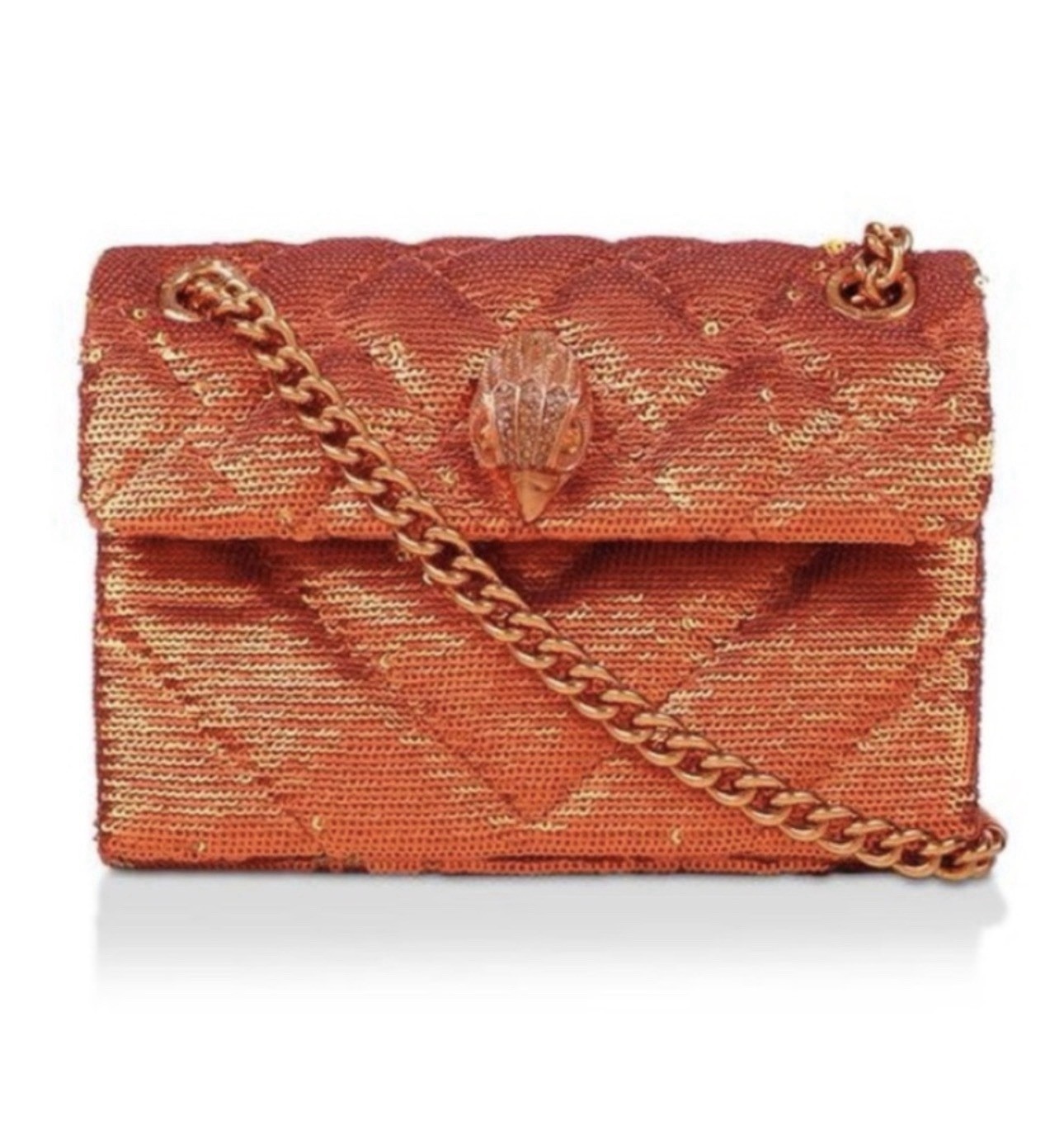 Kurt Geiger mini kensington in a vibrant orange sequin, NWT