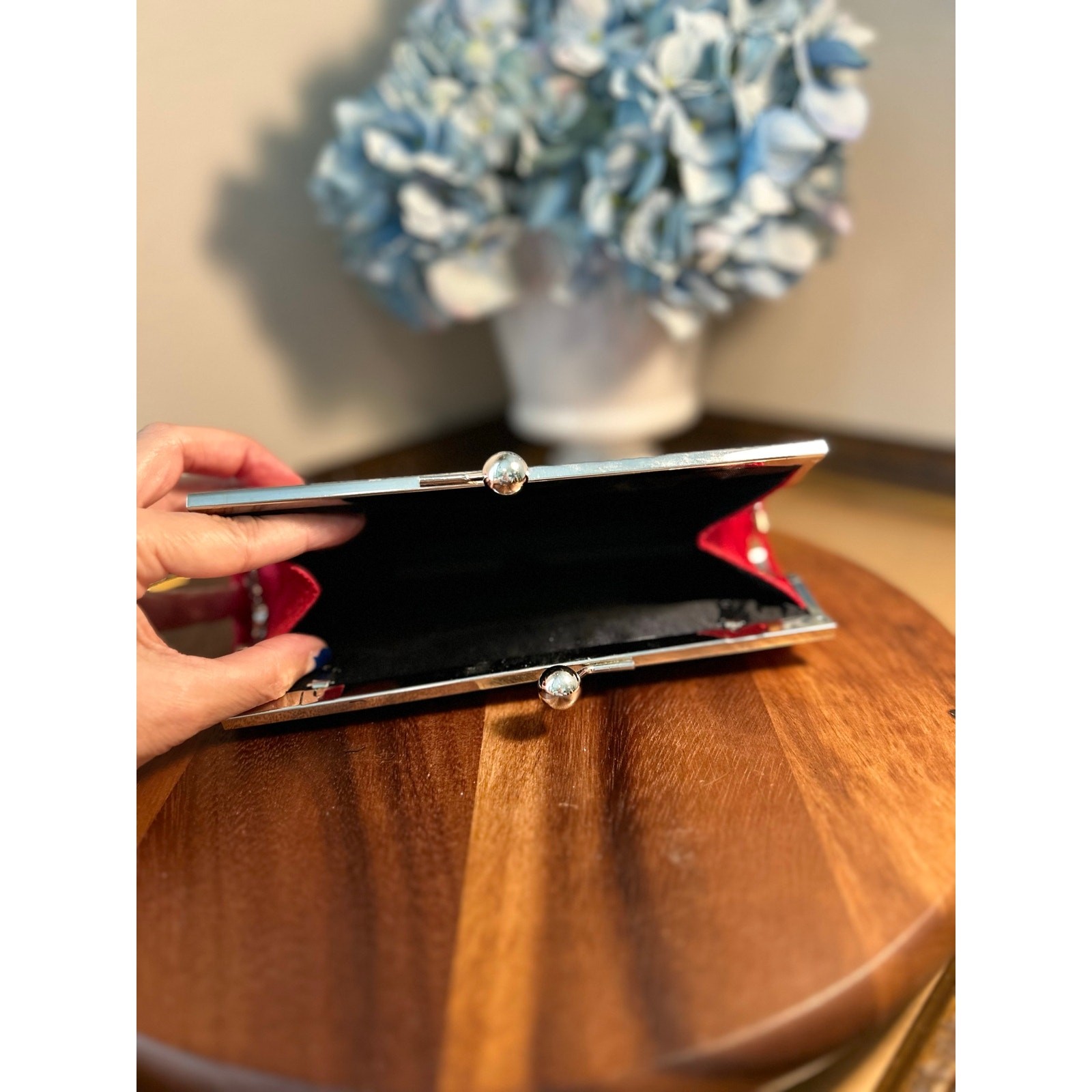 Adorable Ruched Red Clutch Evening Bag
