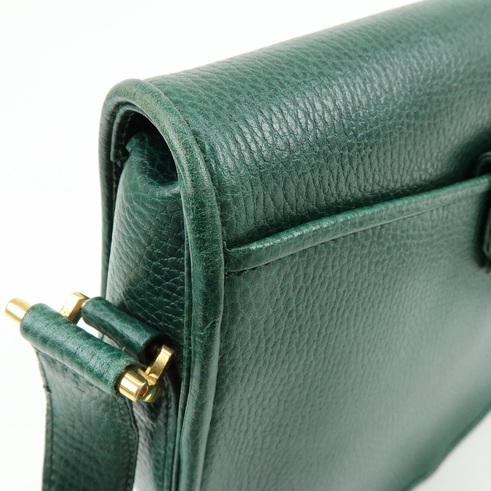 Cartier Must de Cartier Leather Flap Shoulder Bag Green Authentic Used F/S