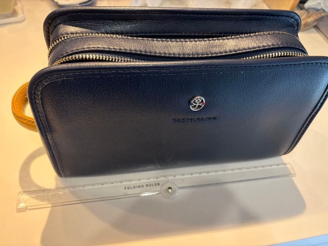 CASTELBAJAC Second Bag Leather Navy Authentic From Japan