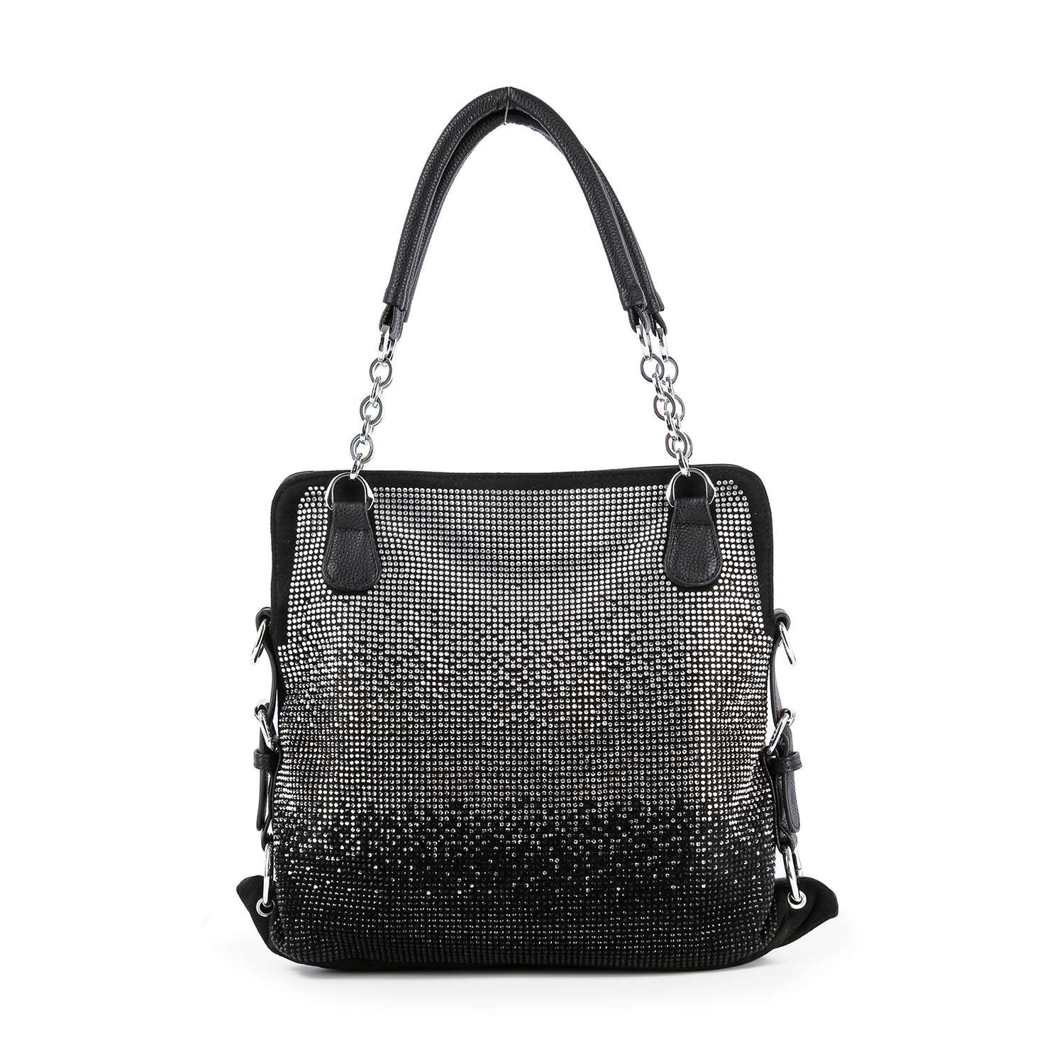 Stunning Ombre Rhinestone Shoulder Bag Women Sparkly Chain Tote Crossbody Purse