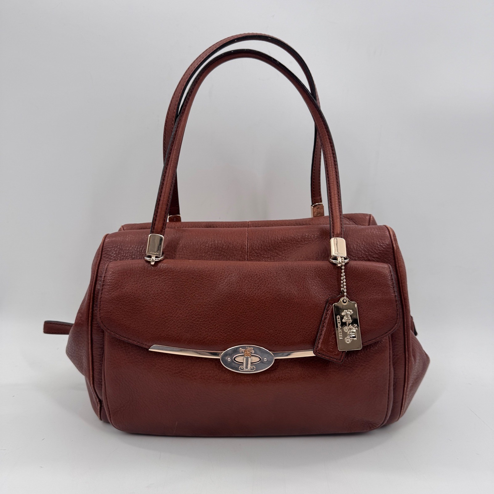 Coach Madison Madeline East/West Satchel Brown Leather