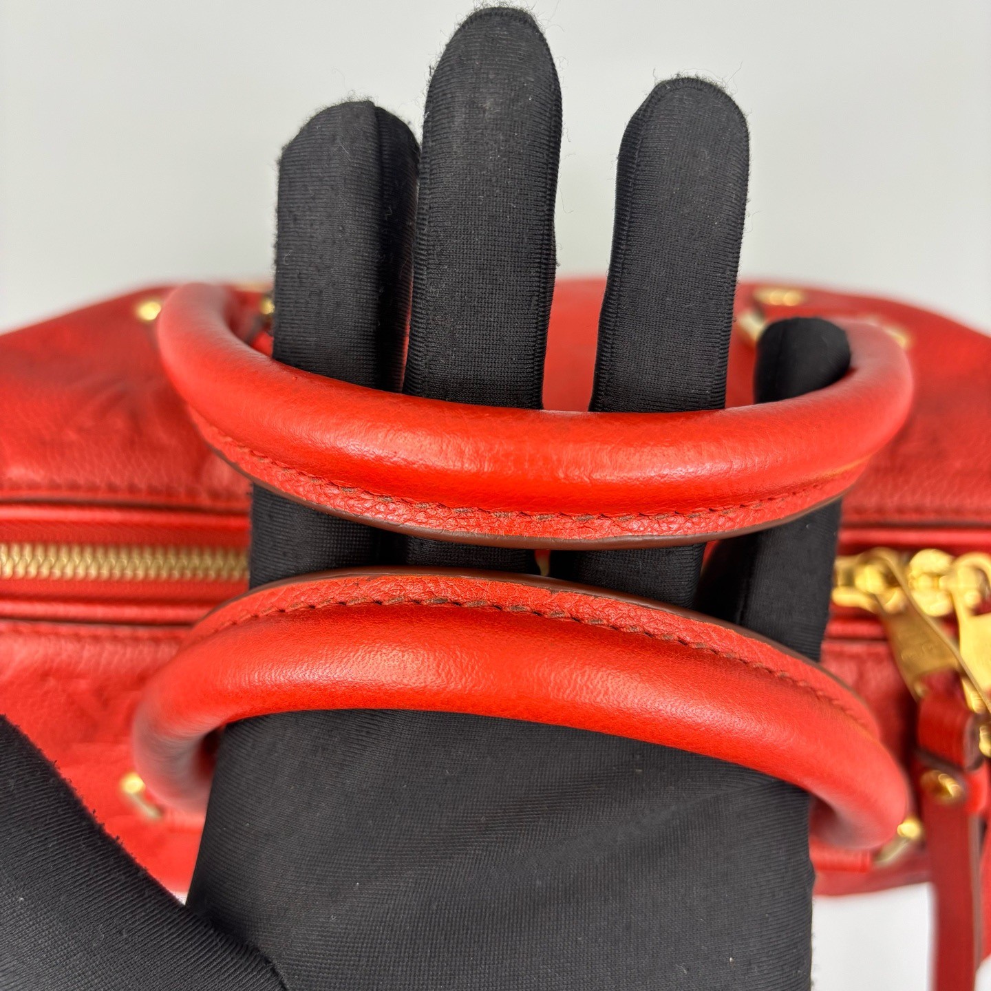 Louis Vuitton Speedy Bandoulière 25 Monogram Empreinte Red Women’s Shoulder Bag