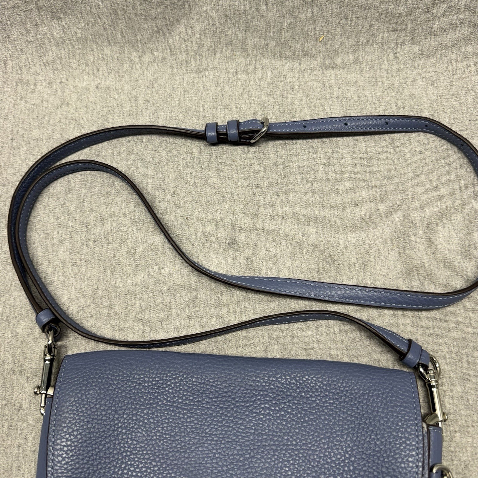 Coach C1432 Ellen Blue Periwinkle Pebbled Leather Crossbody Handbag Bag