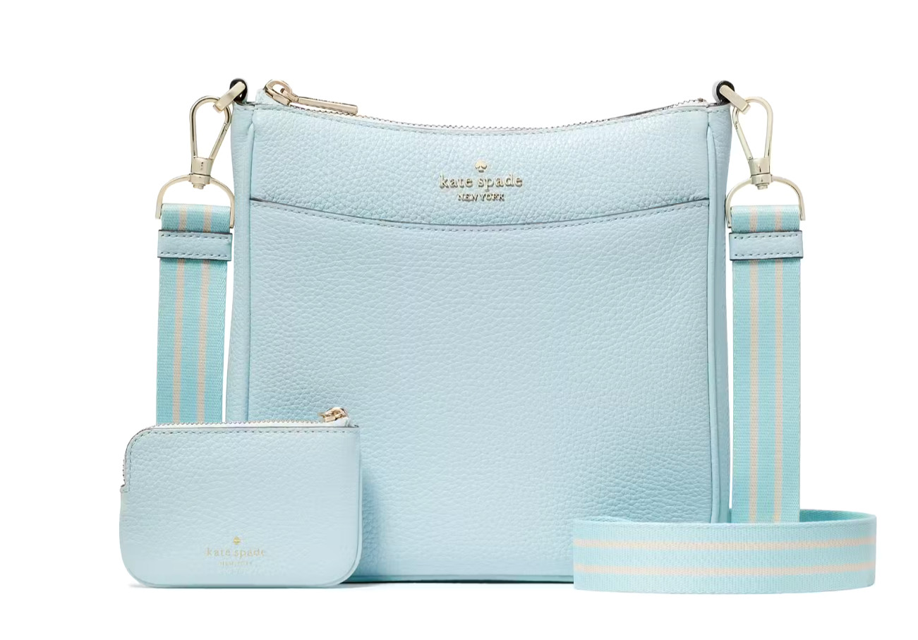 New Kate Spade Rosie Swing Pack Crossbody Pebble Leather Crisp Sky with Dust bag