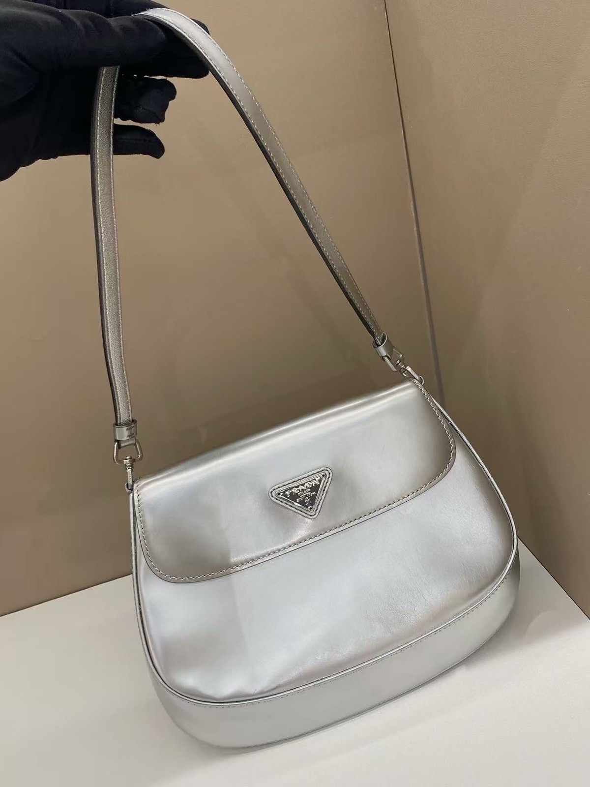 PRADA Cleo Spazzolato Leather Small Flap Shoulder Bag Iconic