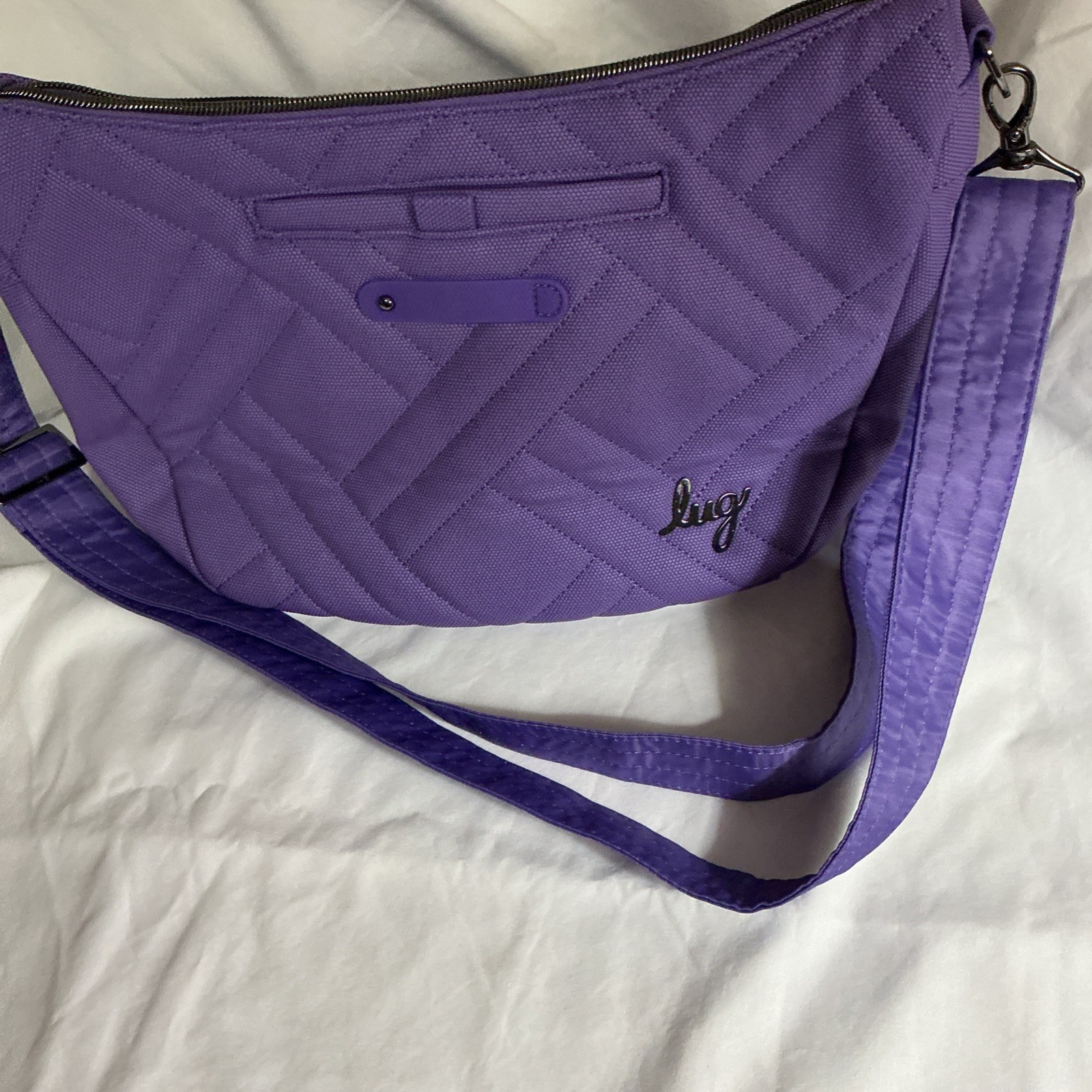 Lug Harmony Matte Luxe Crossbody Bag Amethyst Purple with two straps