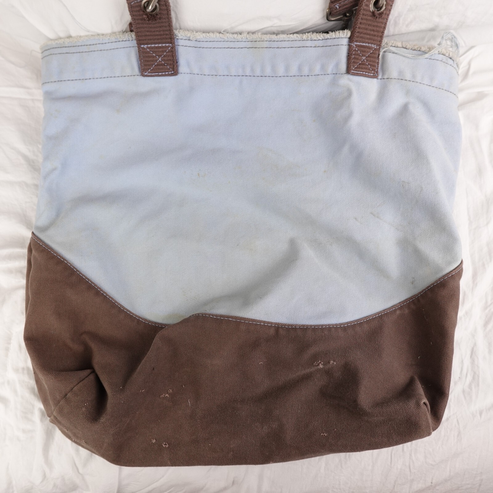 Life Is Good Canvas Tote Bag Blue Brown Tennis Beach Athleisure