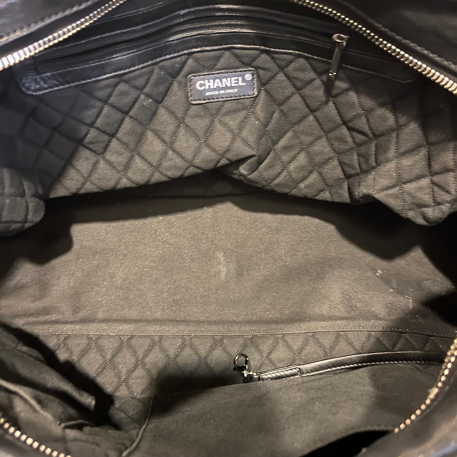 CHANEL Rue de Cambon Large Black Caviar Leather Bowling Bag
