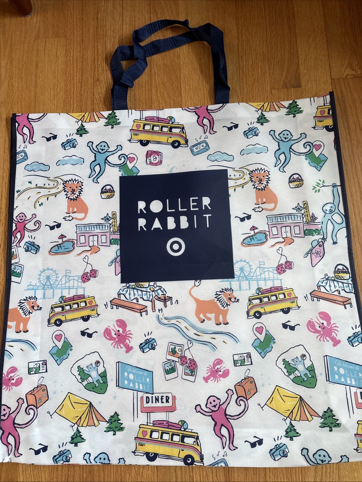 HUGE Roller Rabbit Target Exclusive Shopping Tote Bag 24”x24” Rare Gift Promo