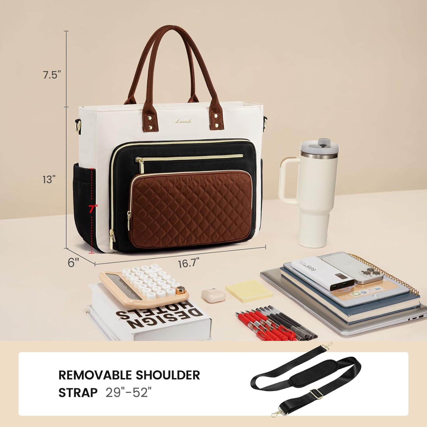 Teacher Tote Bag for Women Work, Laptop Bag with Large Cup Holder, Nurse Bags Pr