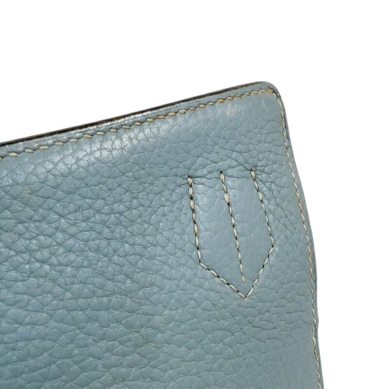 Hermes Jypsiere 37 Shoulder Bag 14.6in Taurillon Clemence Leather Ciel Blue 99