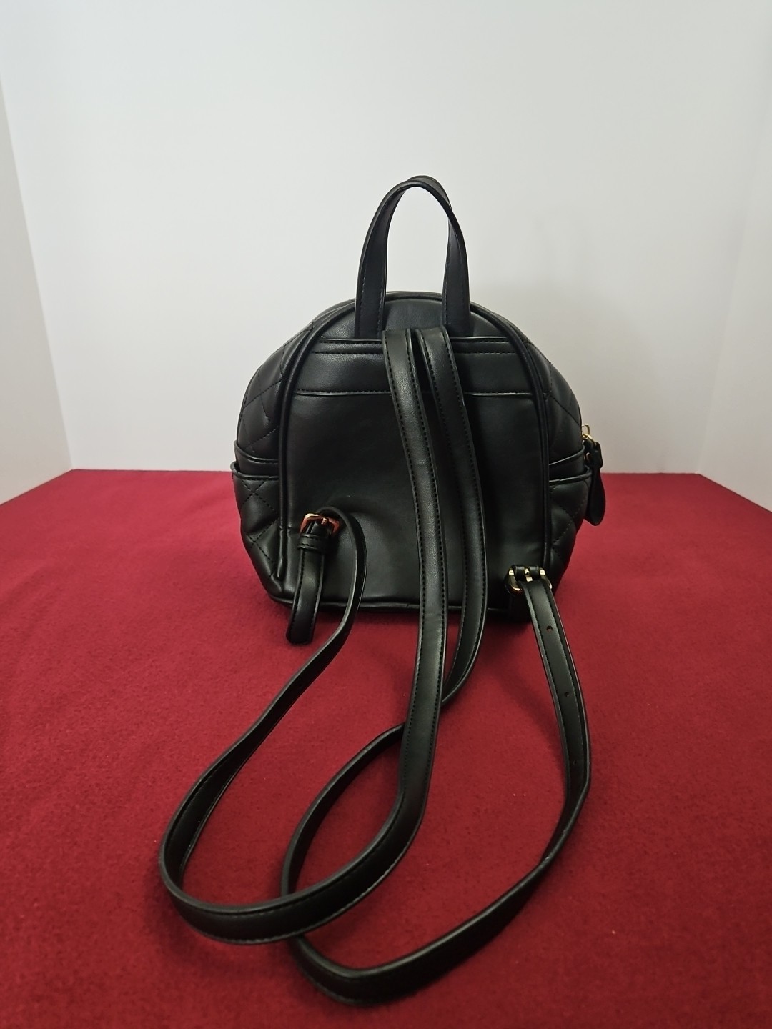 Becool Black Quilted Backpack 8x7x4