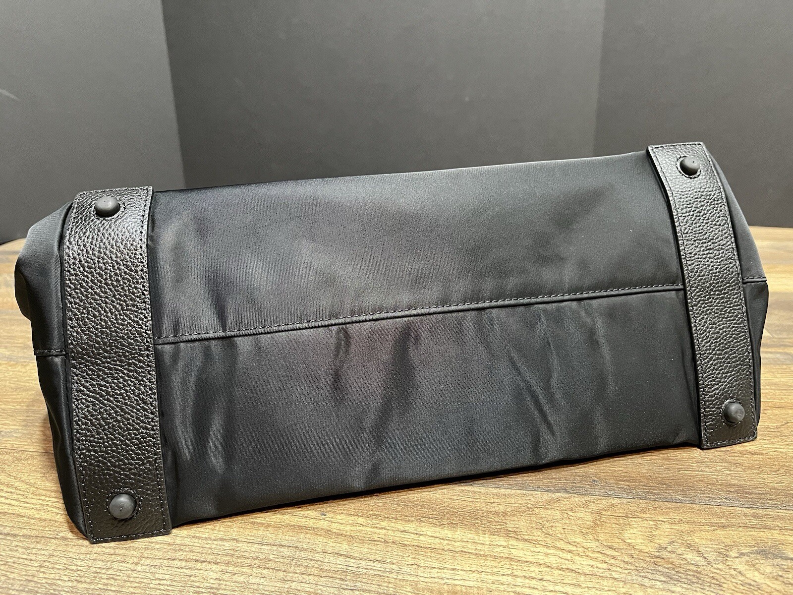 Cole Haan Grand Series Black/White Nylon /Leather Duffel Shoulder Messenger Bag