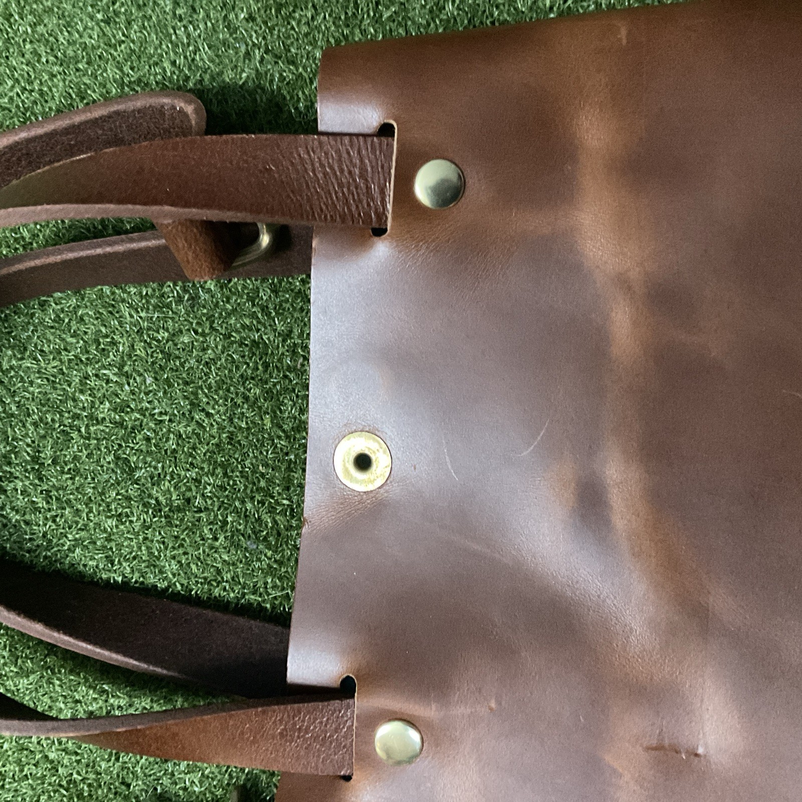 Rare Howl + Hide Made USA Leather Teal Brown Carry Bag Shoulder