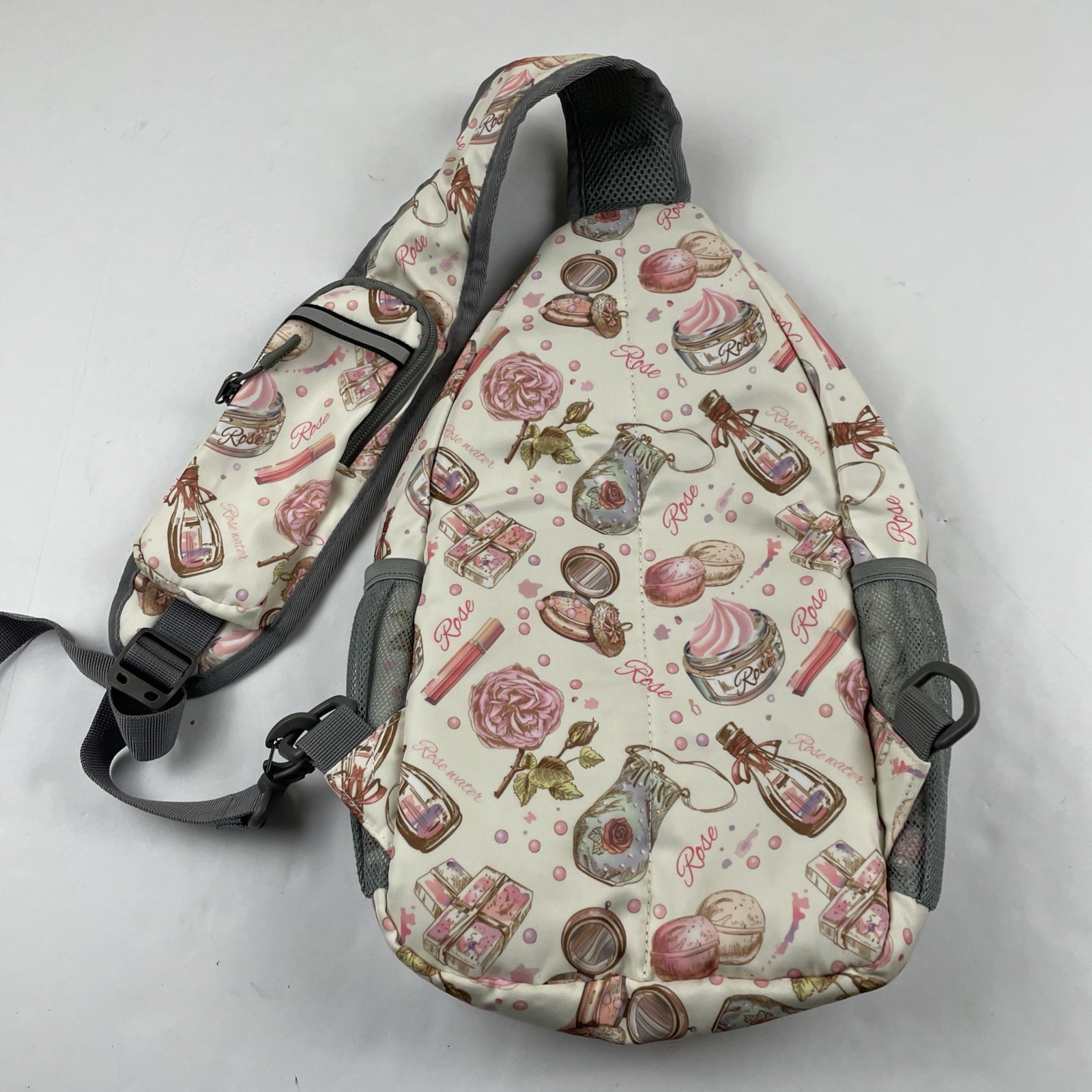 ZOMAKE Sling Backpack Crossbody Bag Travel Rose Cosmetics Perfume Print