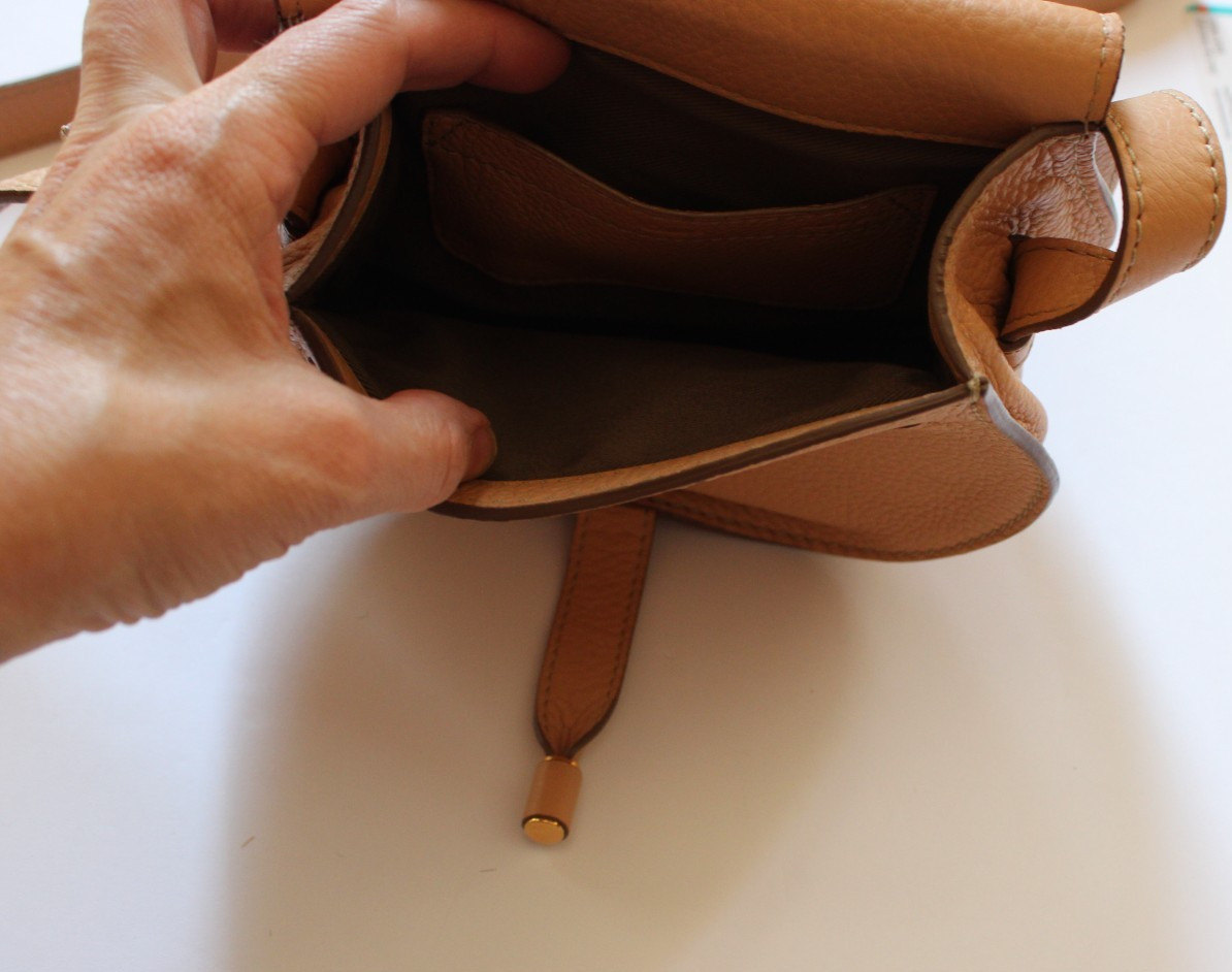 Chloé Marcie Womens Small Leather Saddle Bag Crossbody in Brown