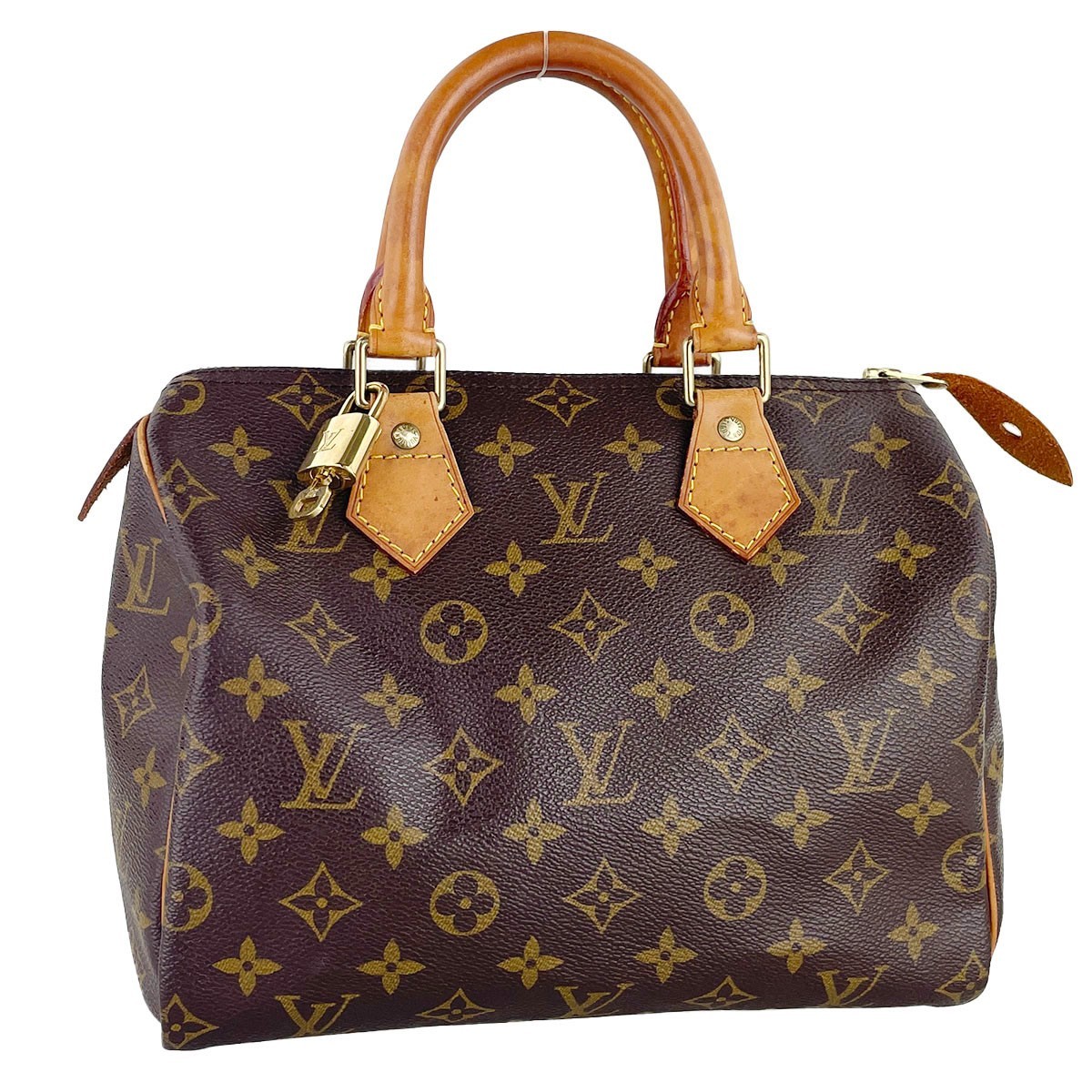 Louis Vuitton Monogram Speedy 25 Leather Fabric Brown Handbag 4512