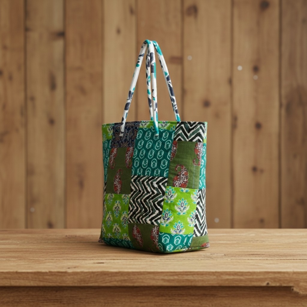 Handblock Print Purse, Artisan Crafted Indian Handblock Handbag,Sustainable Sum