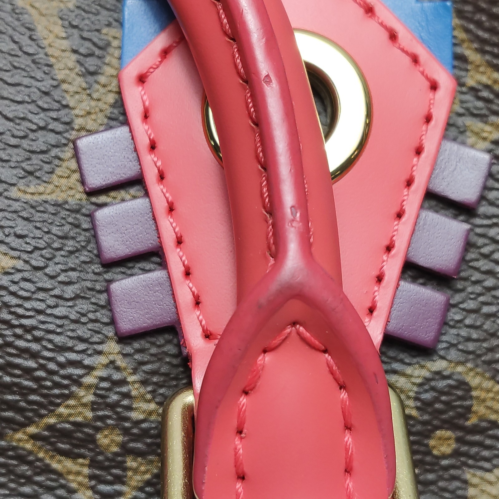 Louis Vuitton Speedy Normal Brown Red Calfskin Hand Carry Bag US Ship
