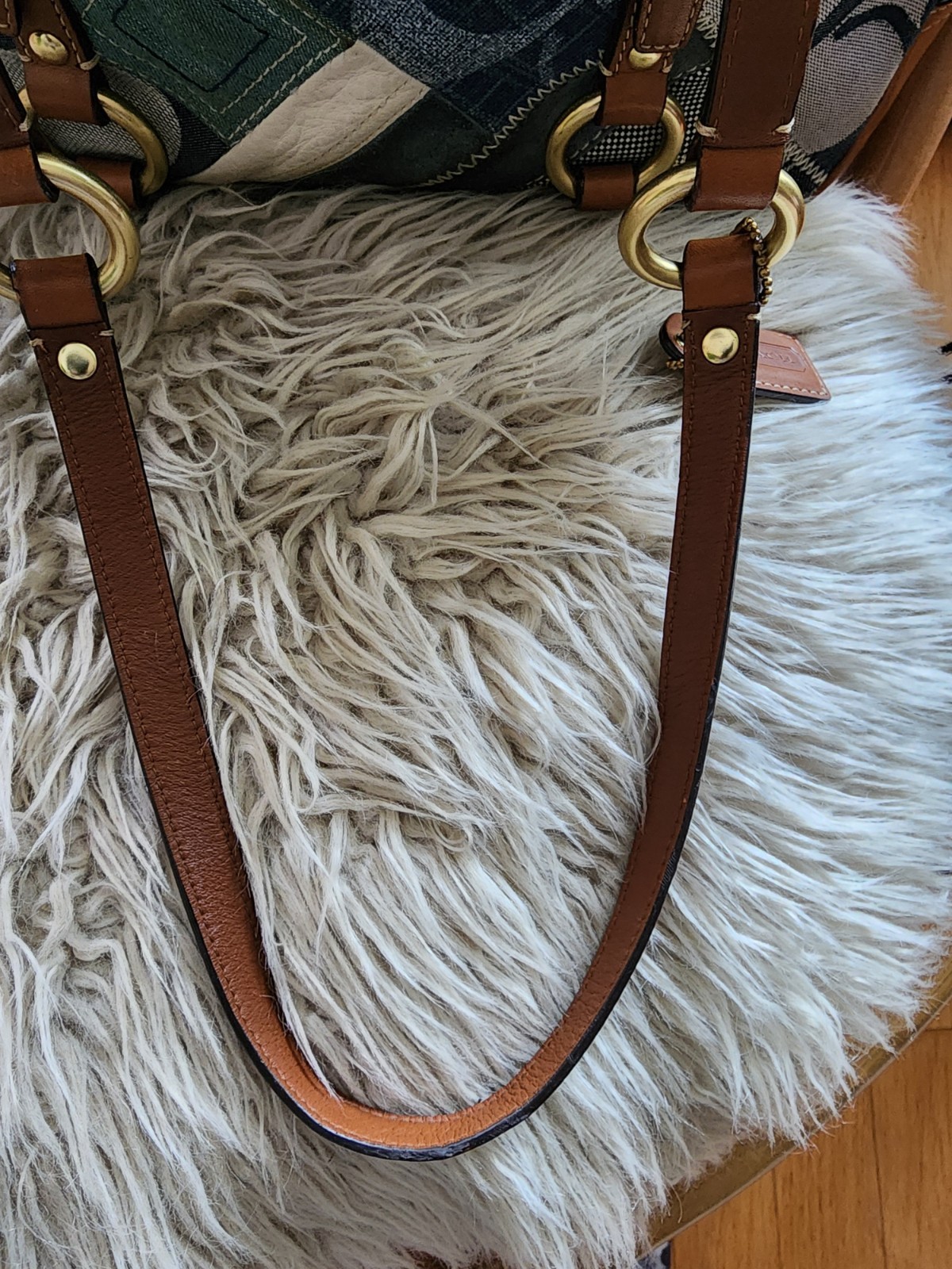 Coach Denim Signature Indigo Patchwork Gallery Tote Y2K