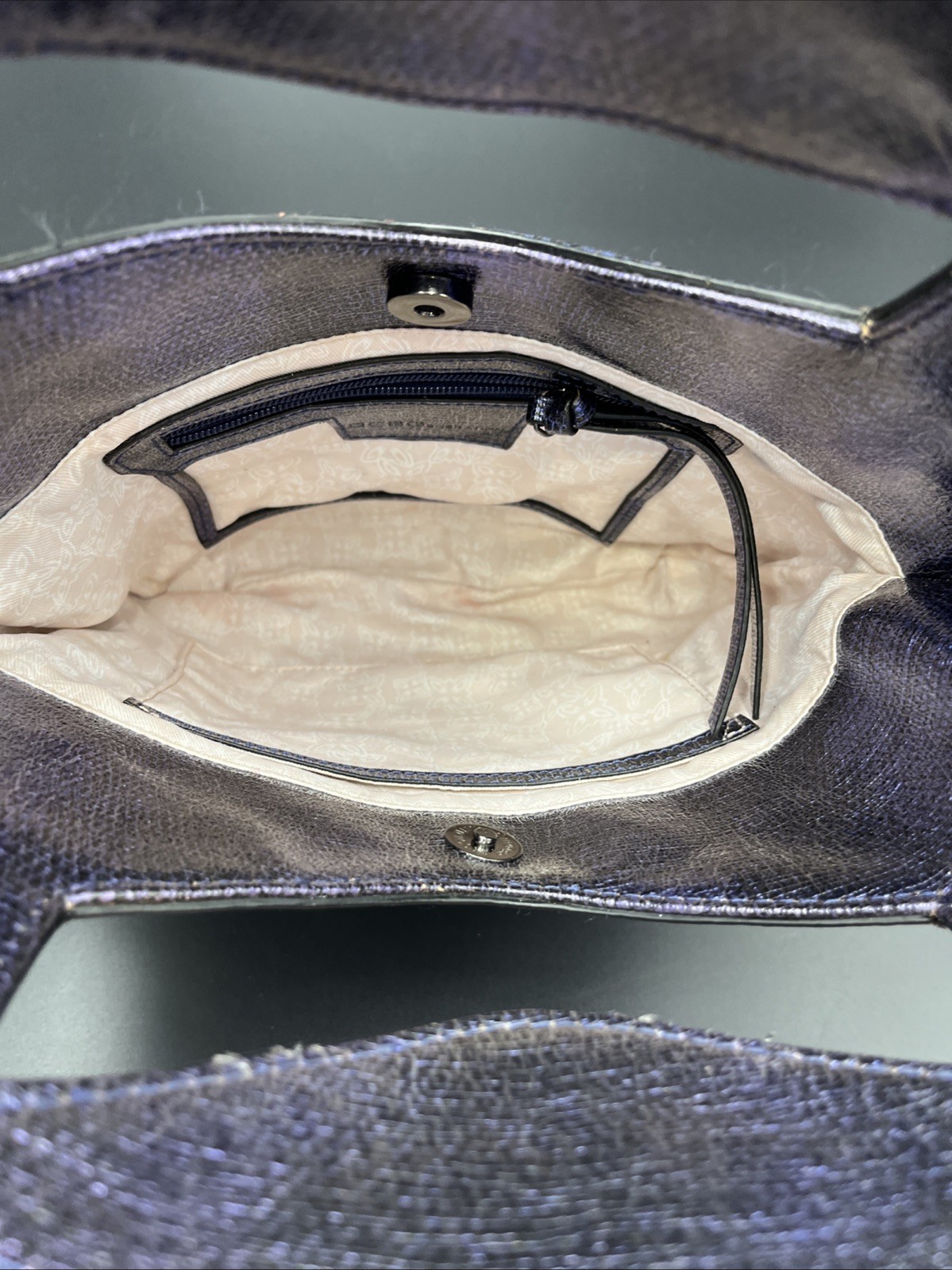 Metallic Purple Convertible Envelope Beaded Clutch Purse, Crossbody Shoulder Bag