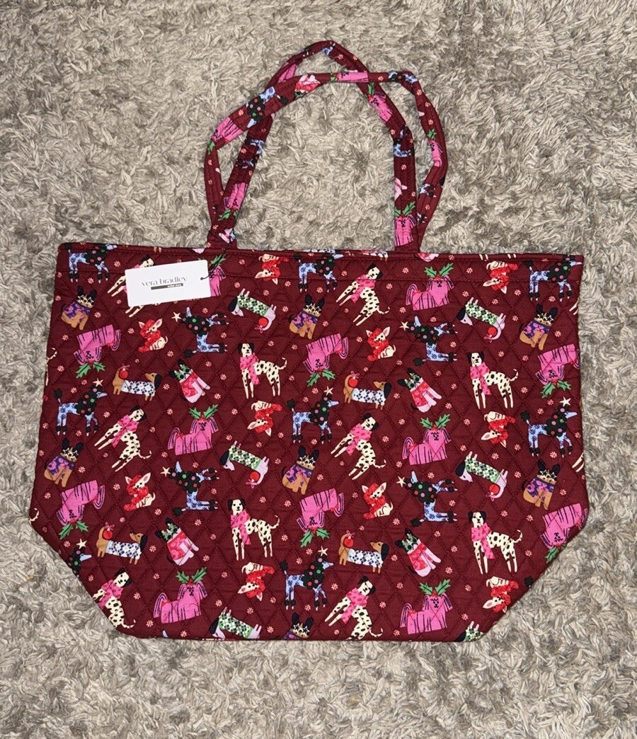 New Vera Bradley Holiday Hounds Essential Grand Tote