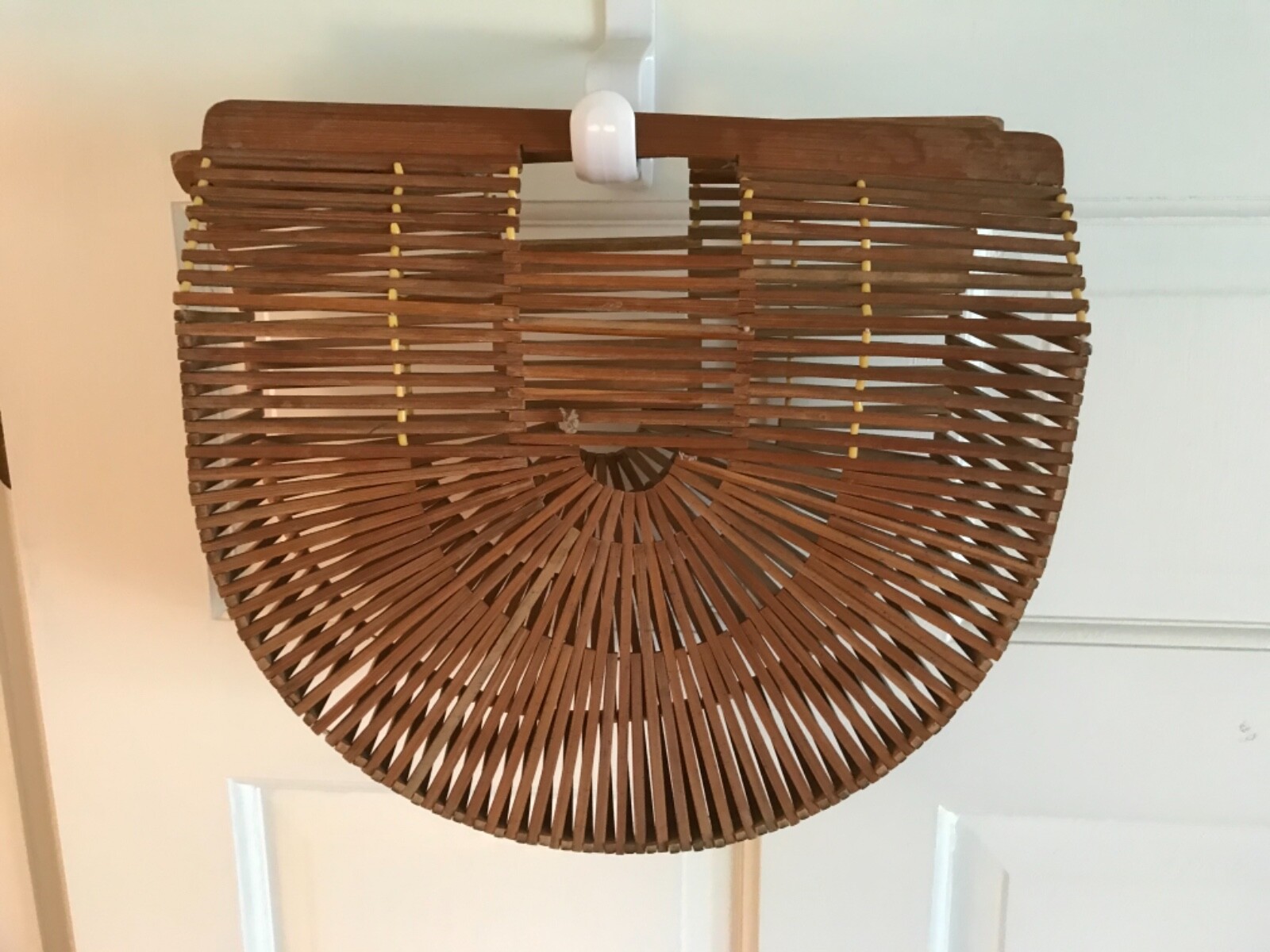 Vintage Bamboo Cage Bag Tote Half Circle Bag