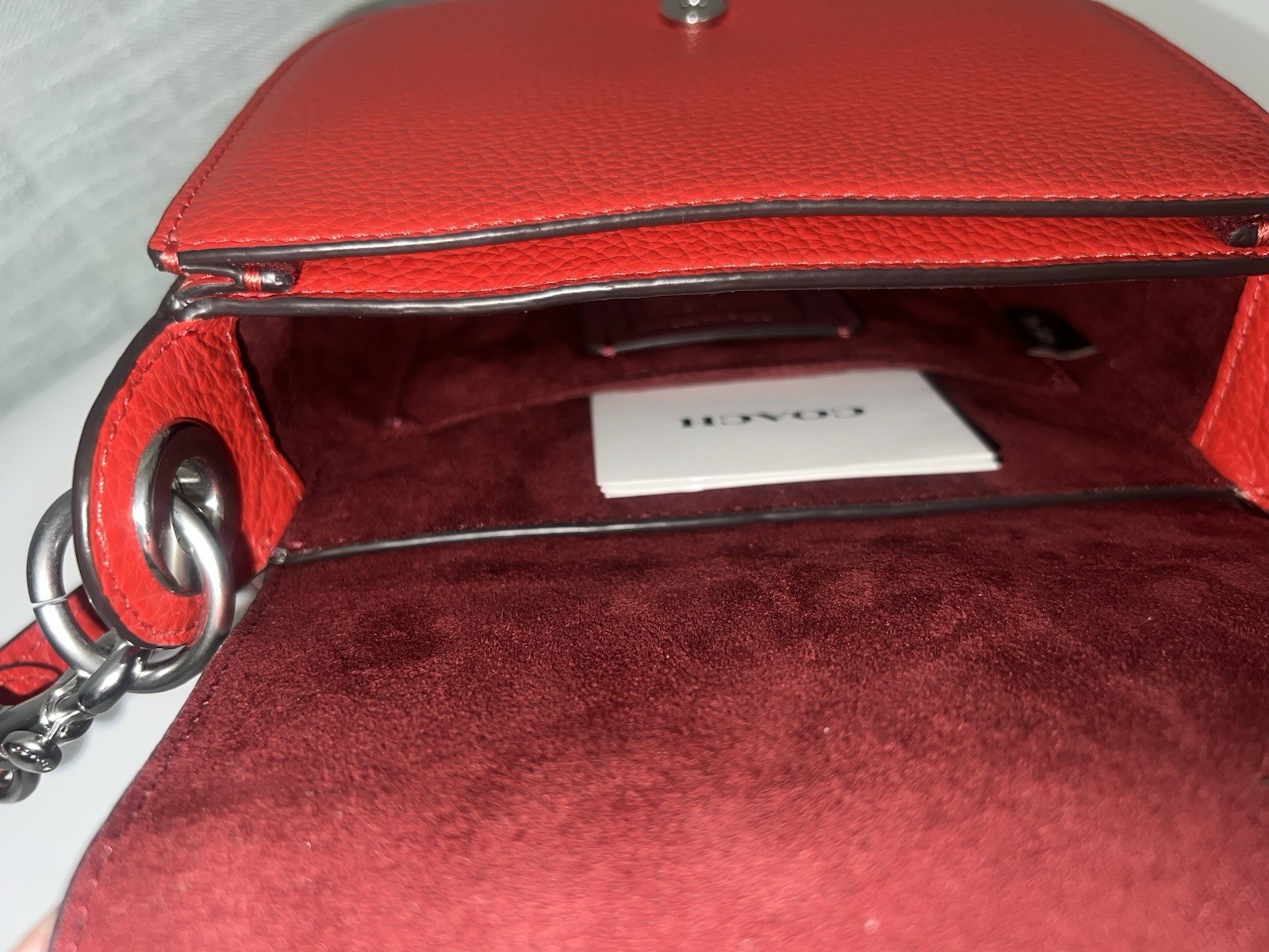COACH Kleo Pebble Leather Shoulder Bag in Bright Poppy Red C5685