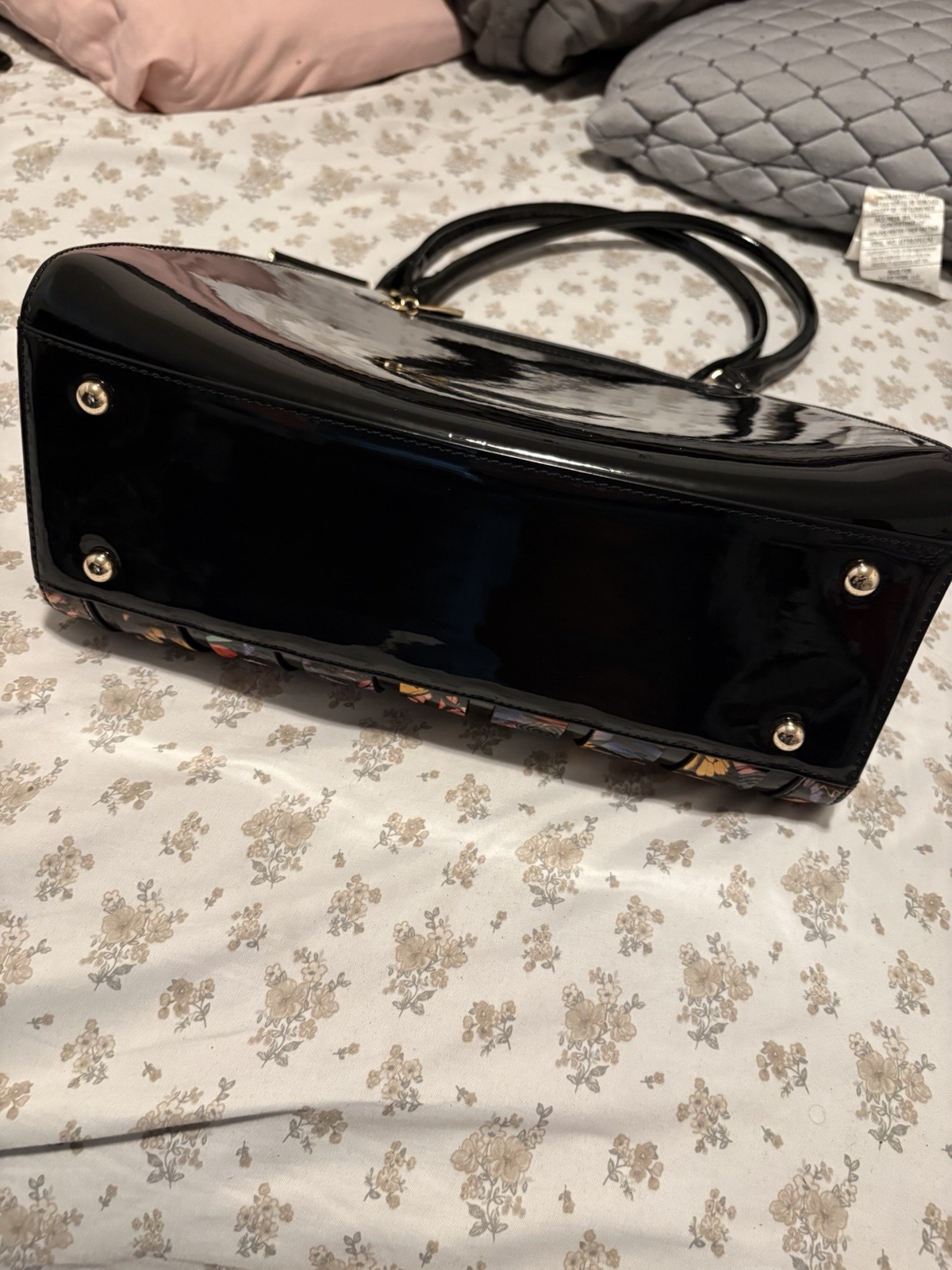 Bravo Beverly Hills Handbag Structured Patent Leather with Colorful Front