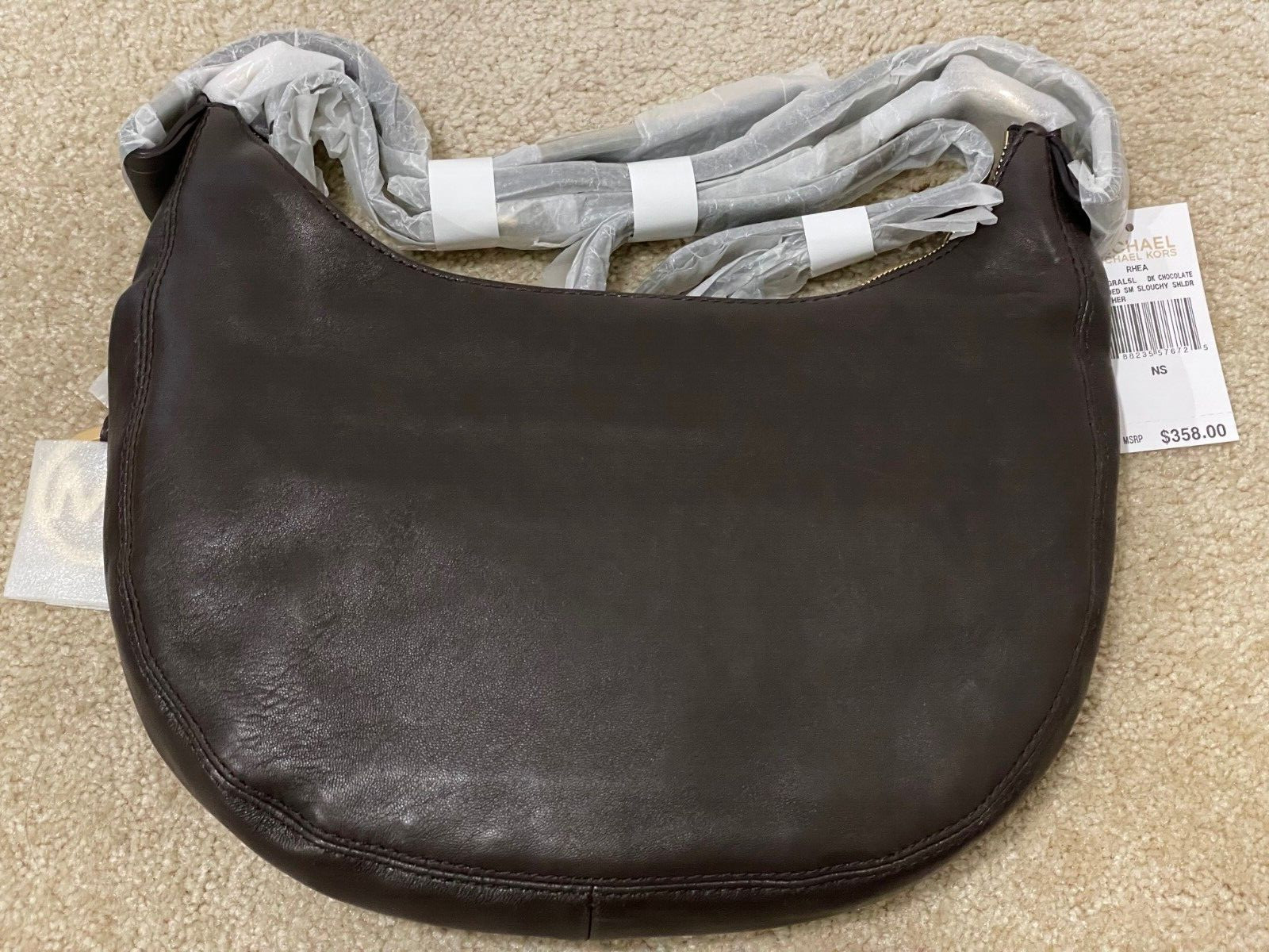 NWT Michael Kors Rhea Studded Small Slouchy Leather Shoulder Bag